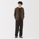 紳士　二重編みＶネックカーディガン