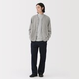 紳士　素材に還るフリースカーディガン