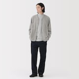 紳士　素材に還るフリースカーディガン