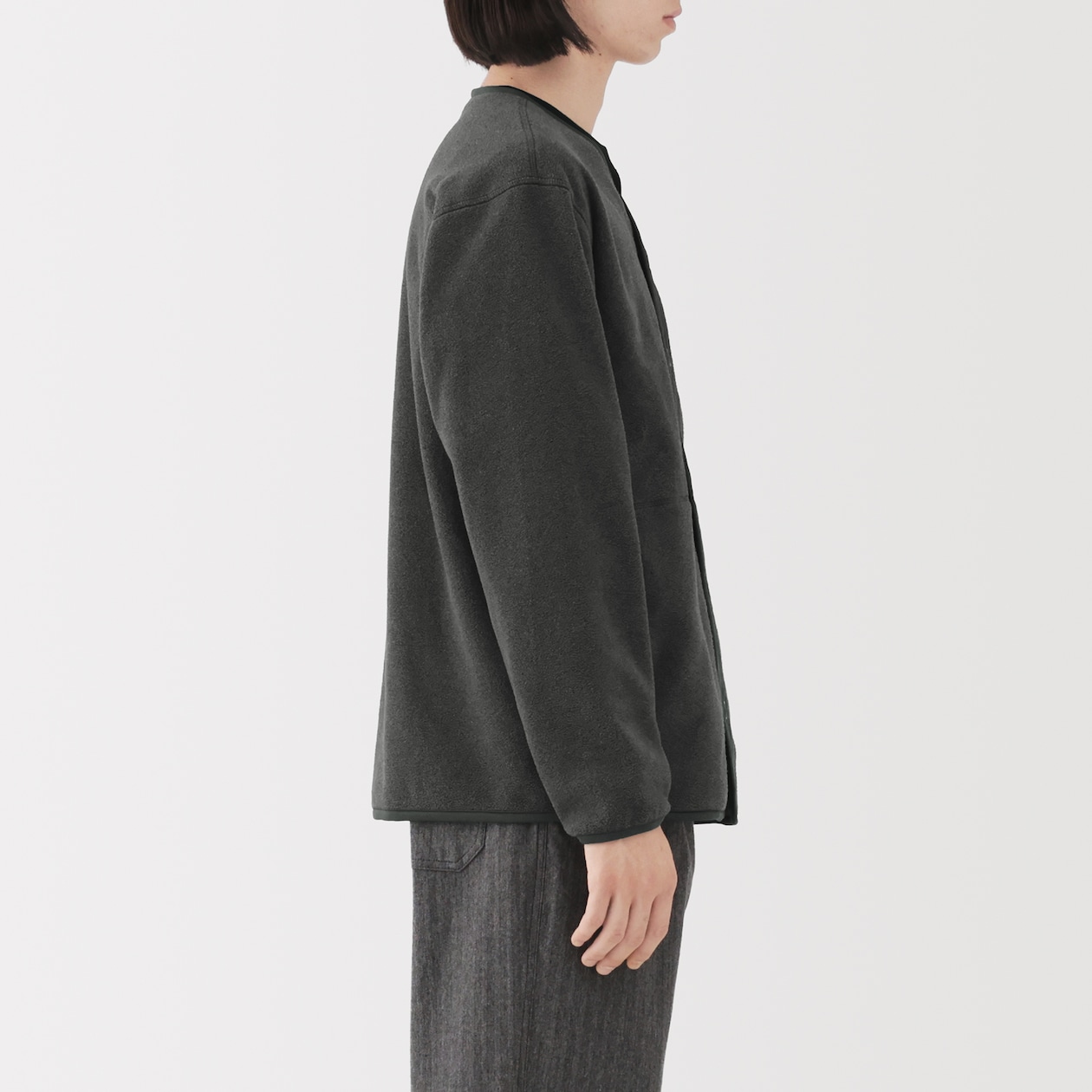 紳士　素材に還るフリースカーディガン