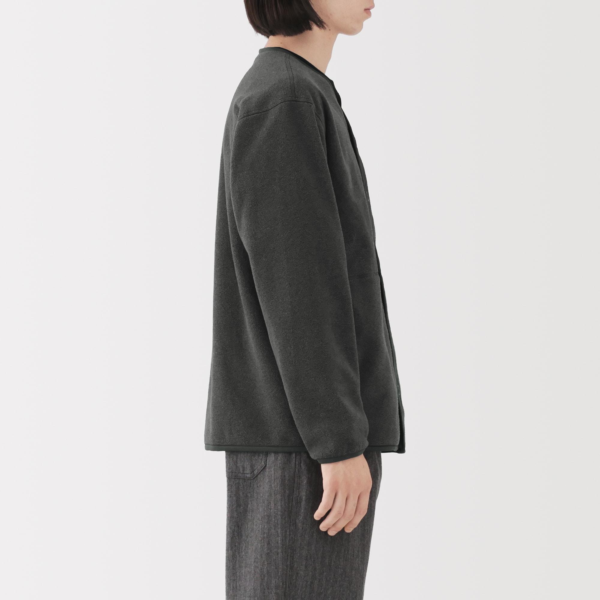 紳士　素材に還るフリースカーディガン