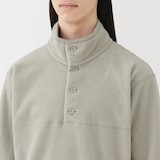 紳士　素材に還るフリースプルオーバー