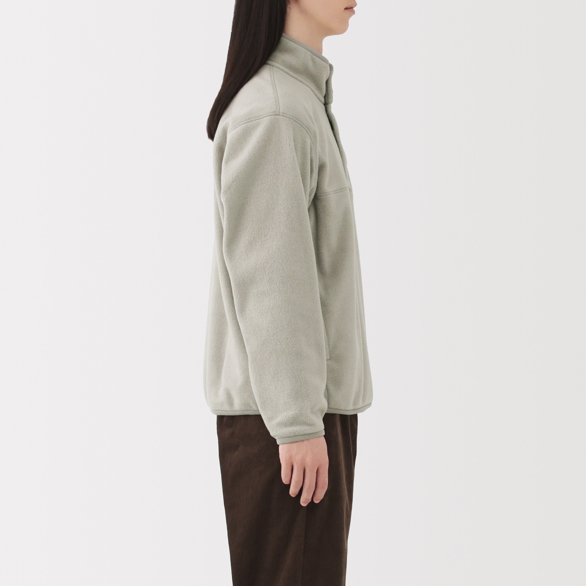 紳士　素材に還るフリースプルオーバー