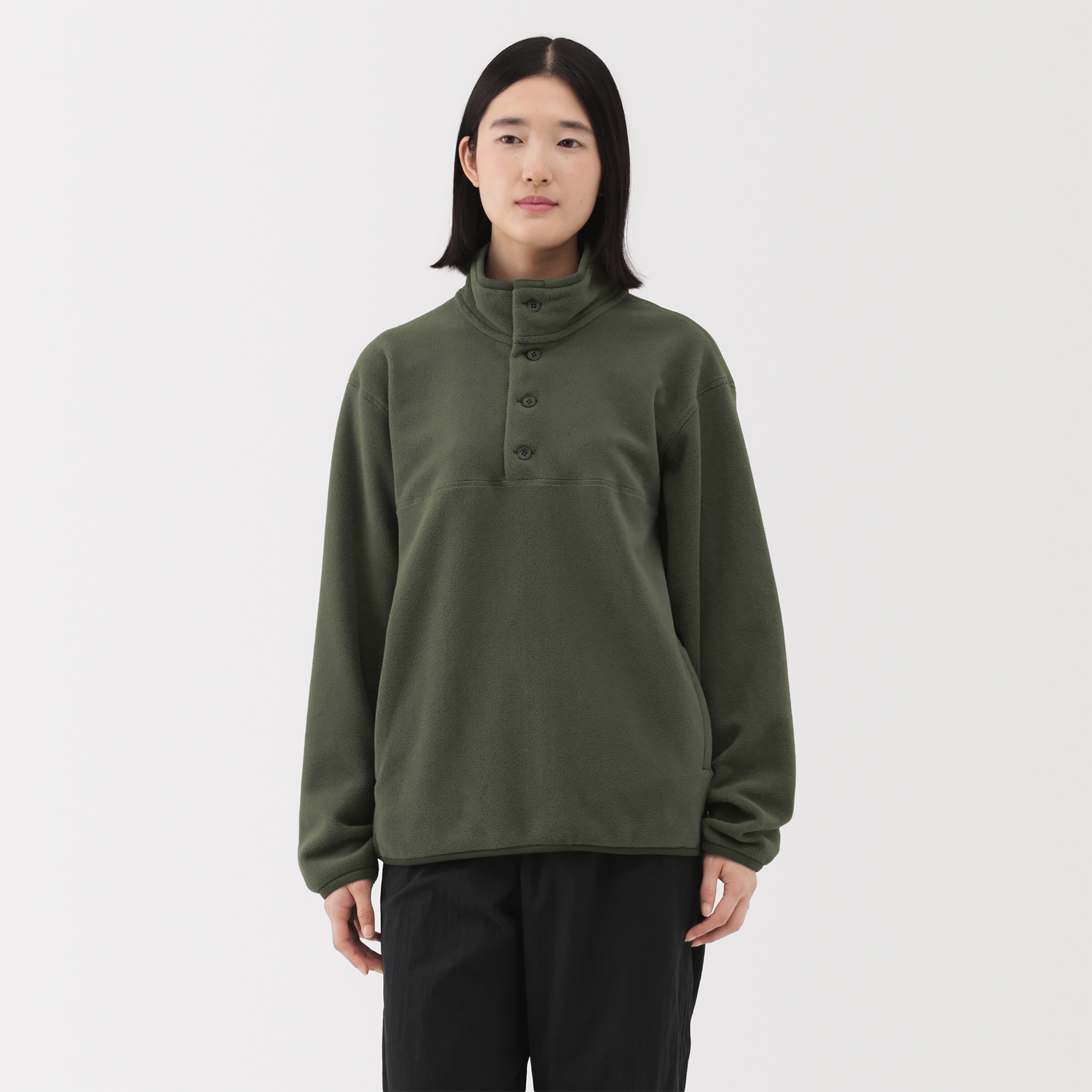 紳士　素材に還るフリースプルオーバー