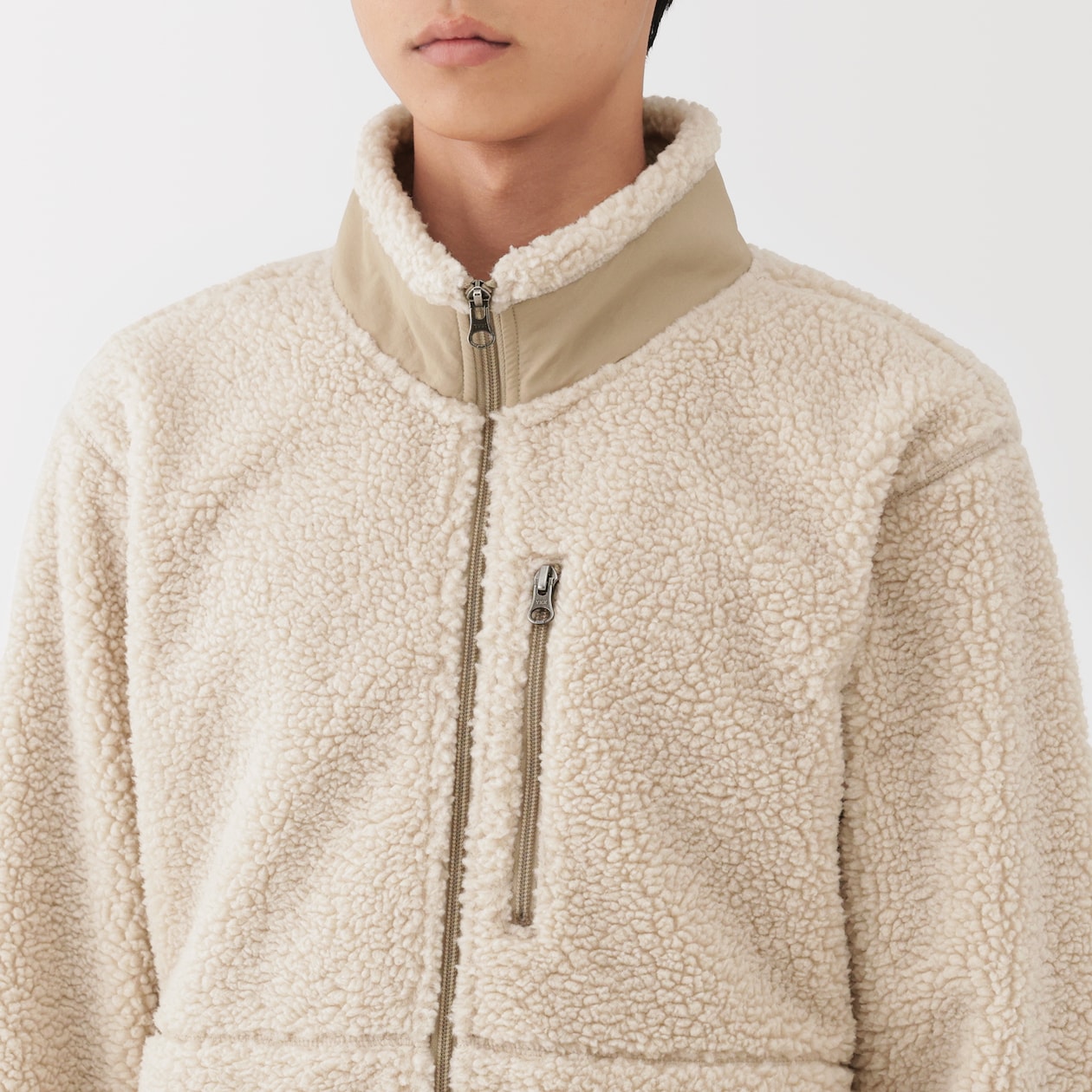 紳士　ボアフリースジャケット