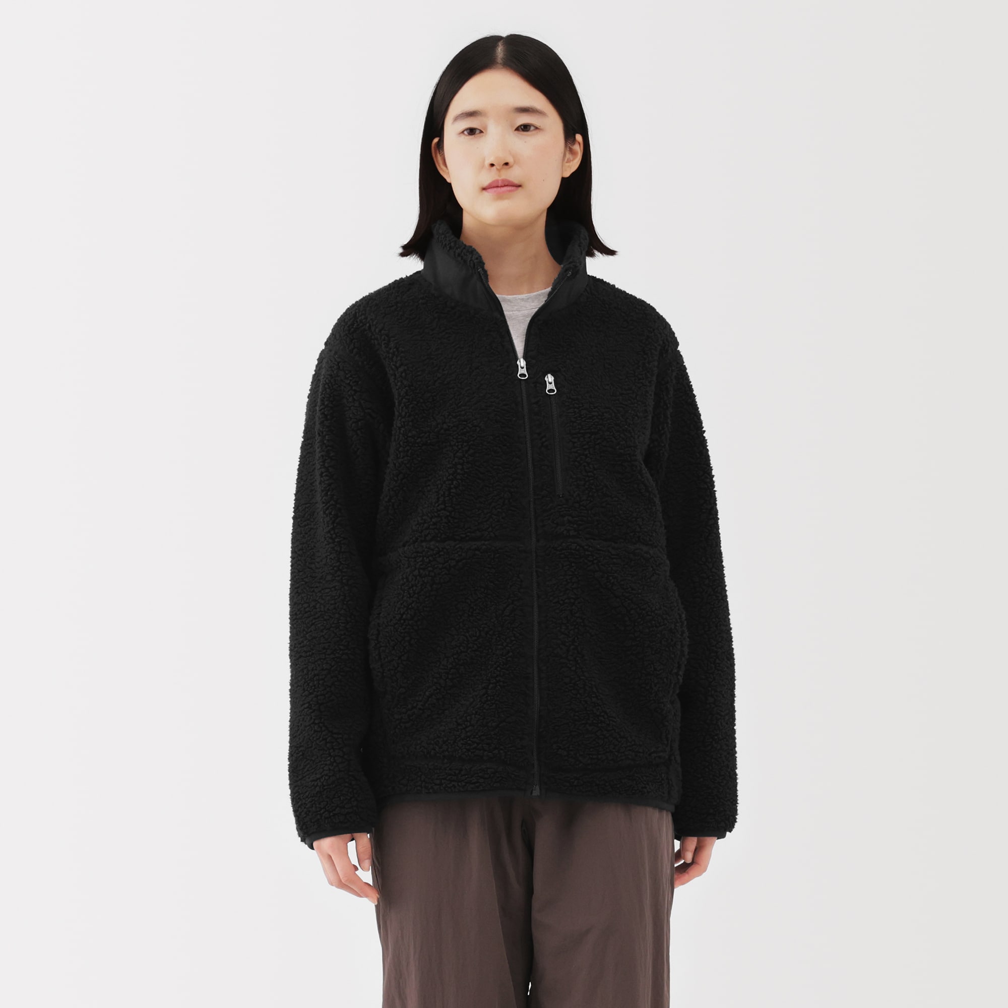 ボアフリースジャケット 055-142004 サイズ2 ポリエステル 紳士 ボアフリースジャケット | 無印良品