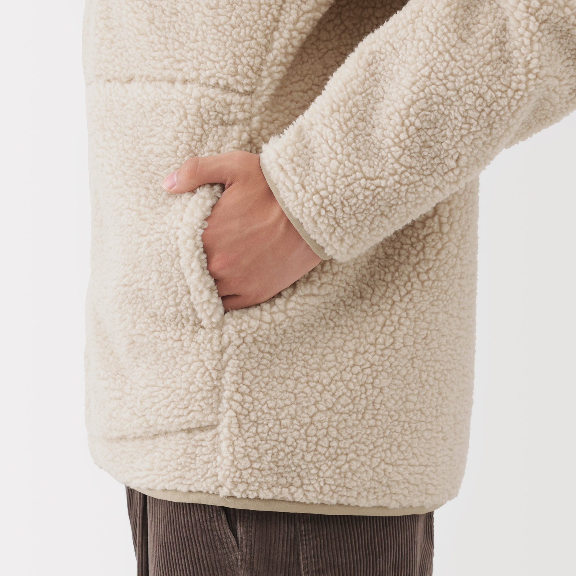 新品ボアフリーススナップボタンジャケット M 紳士 ボアフリースジャケット | 無印良品