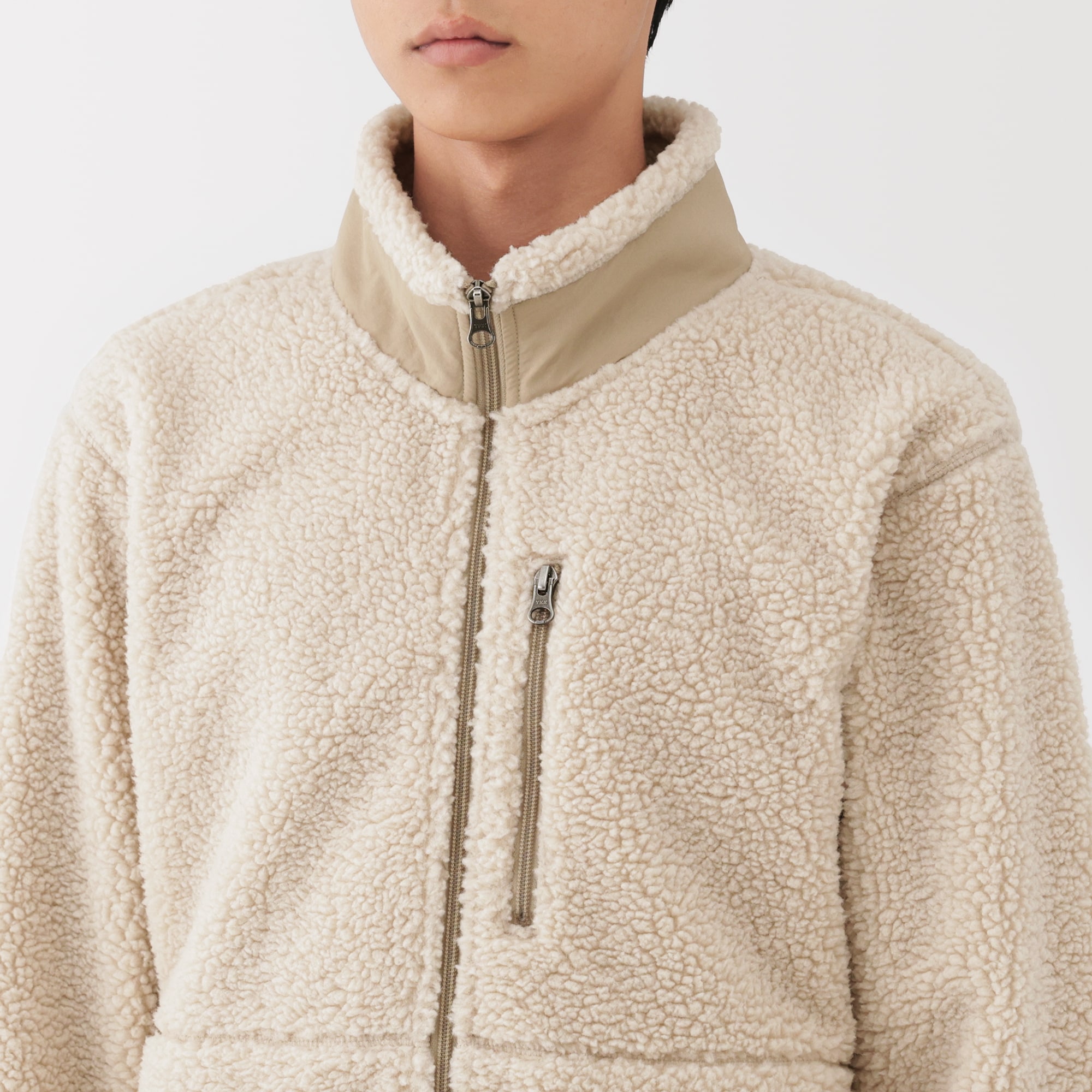 Pamie ベージュ ボアジャケット　XS 紳士 ボアフリースジャケット | 無印良品