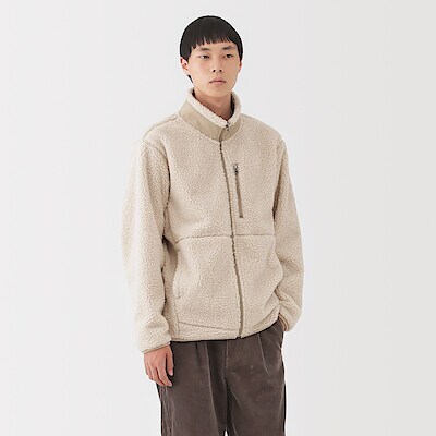 紳士　ボアフリースジャケット