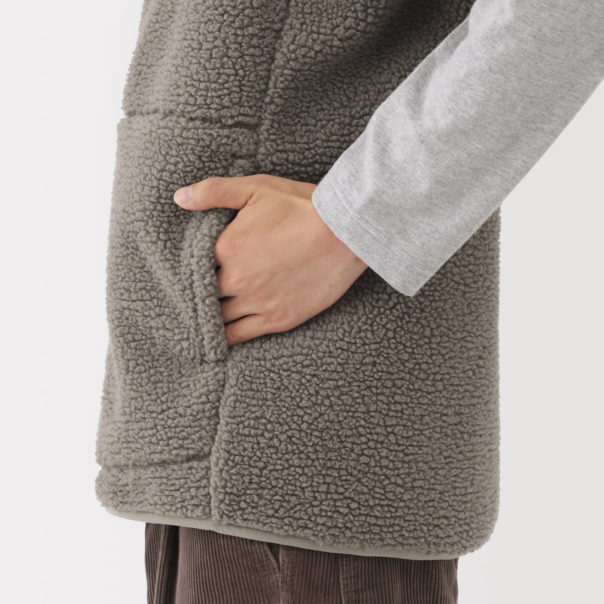 紳士　ボアフリースベスト