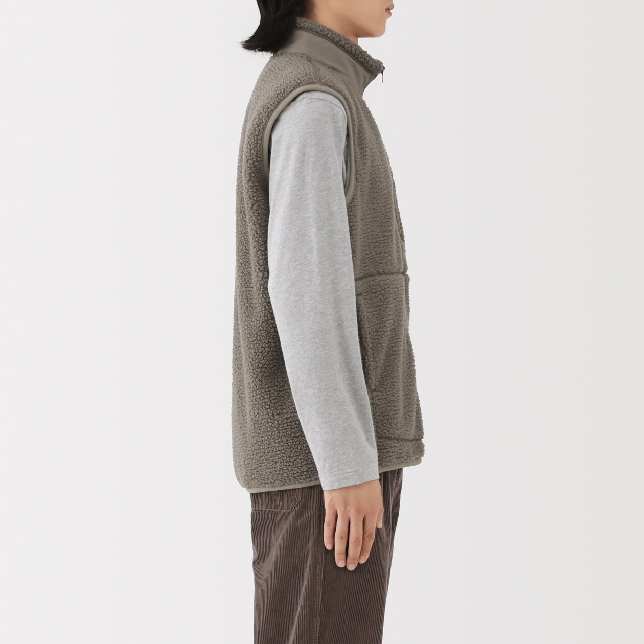 紳士　ボアフリースベスト