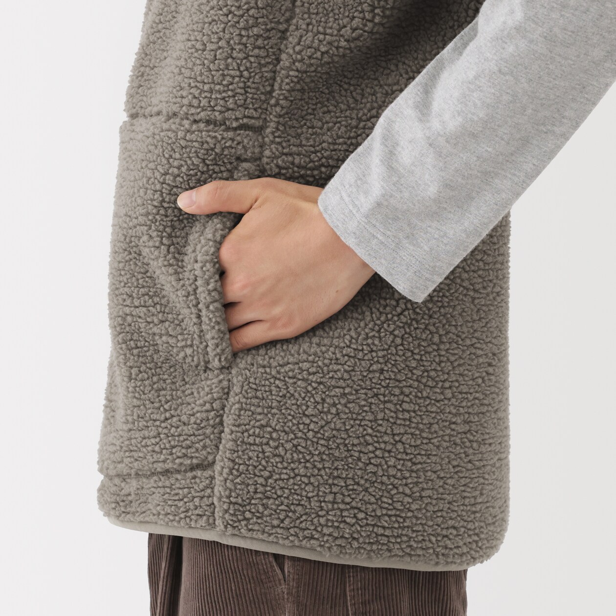 紳士　ボアフリースベスト