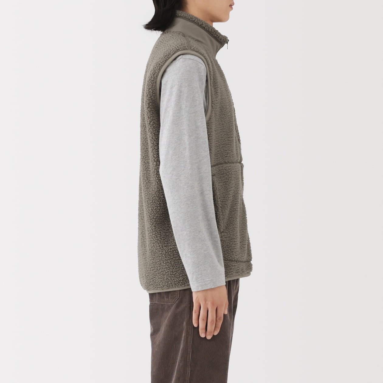 紳士　ボアフリースベスト