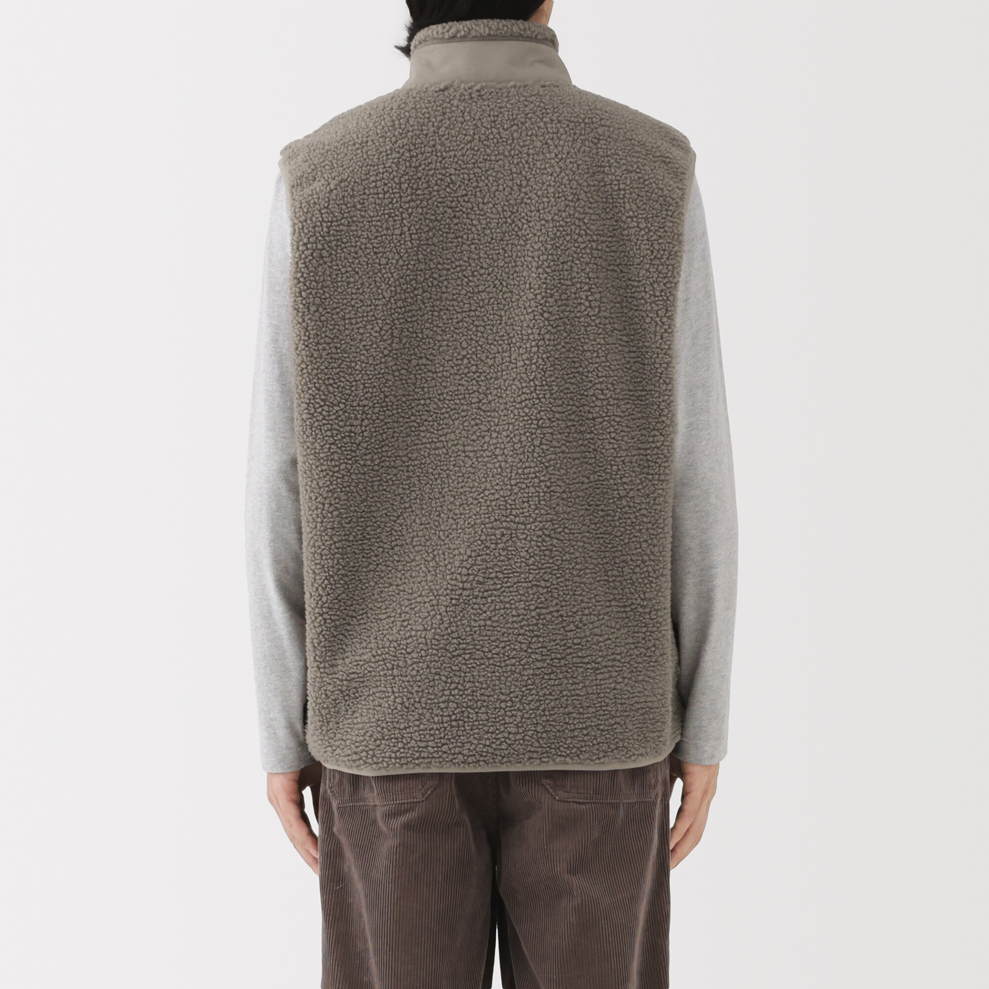 紳士　ボアフリースベスト