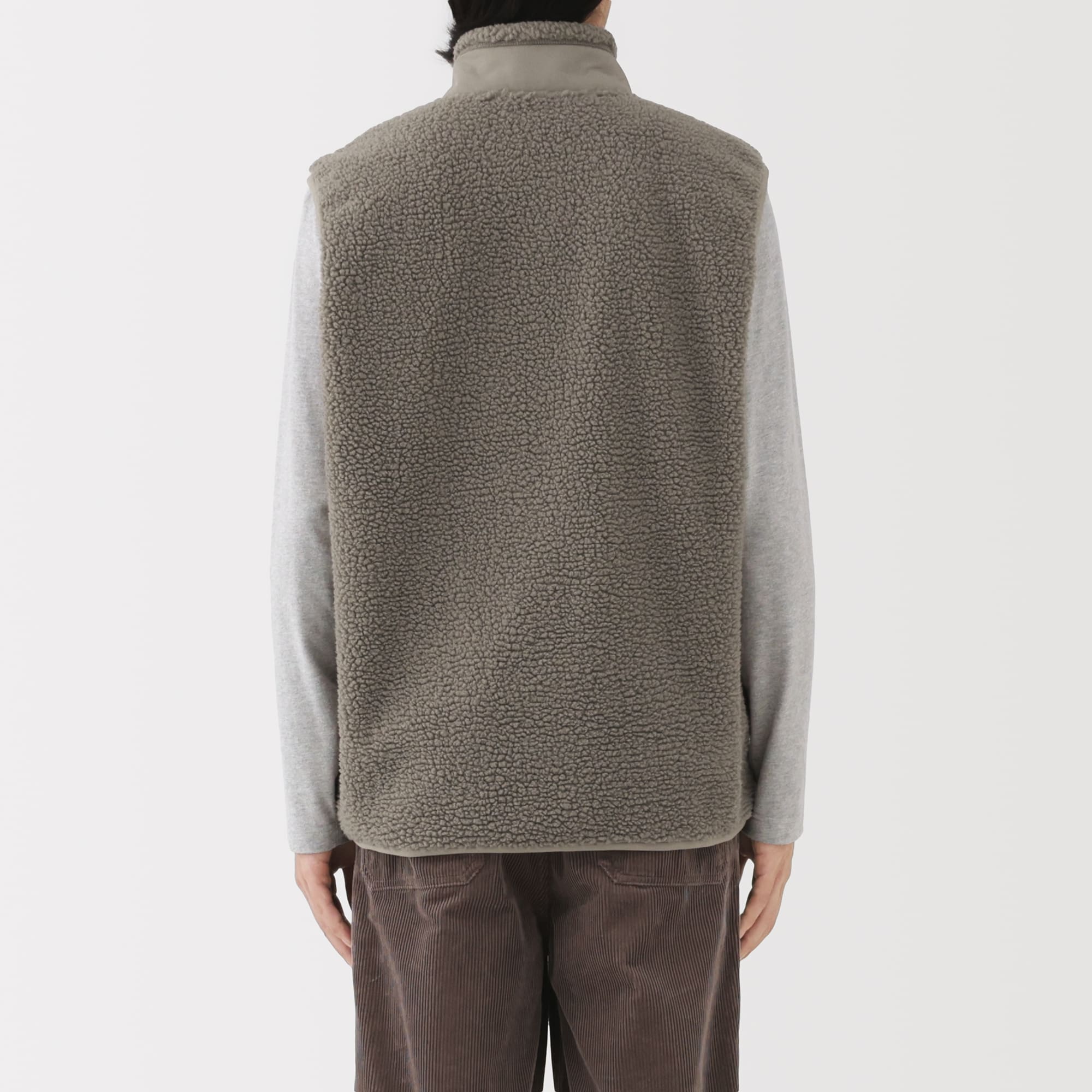 紳士　ボアフリースベスト