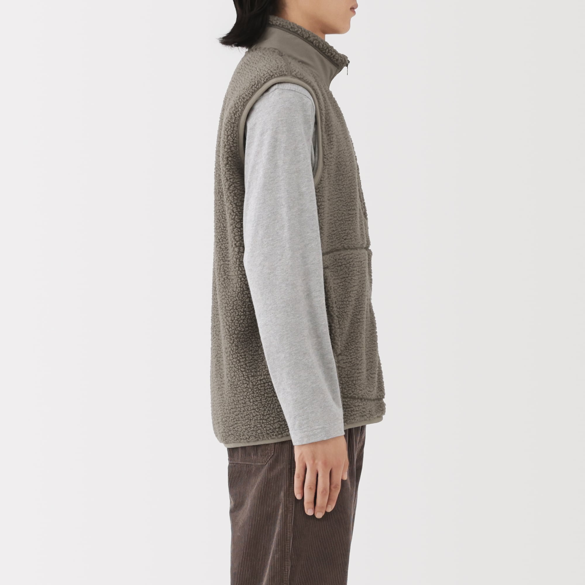 紳士　ボアフリースベスト