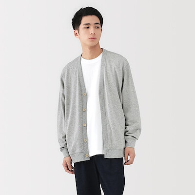紳士　ライトスウェットＶネックカーディガン