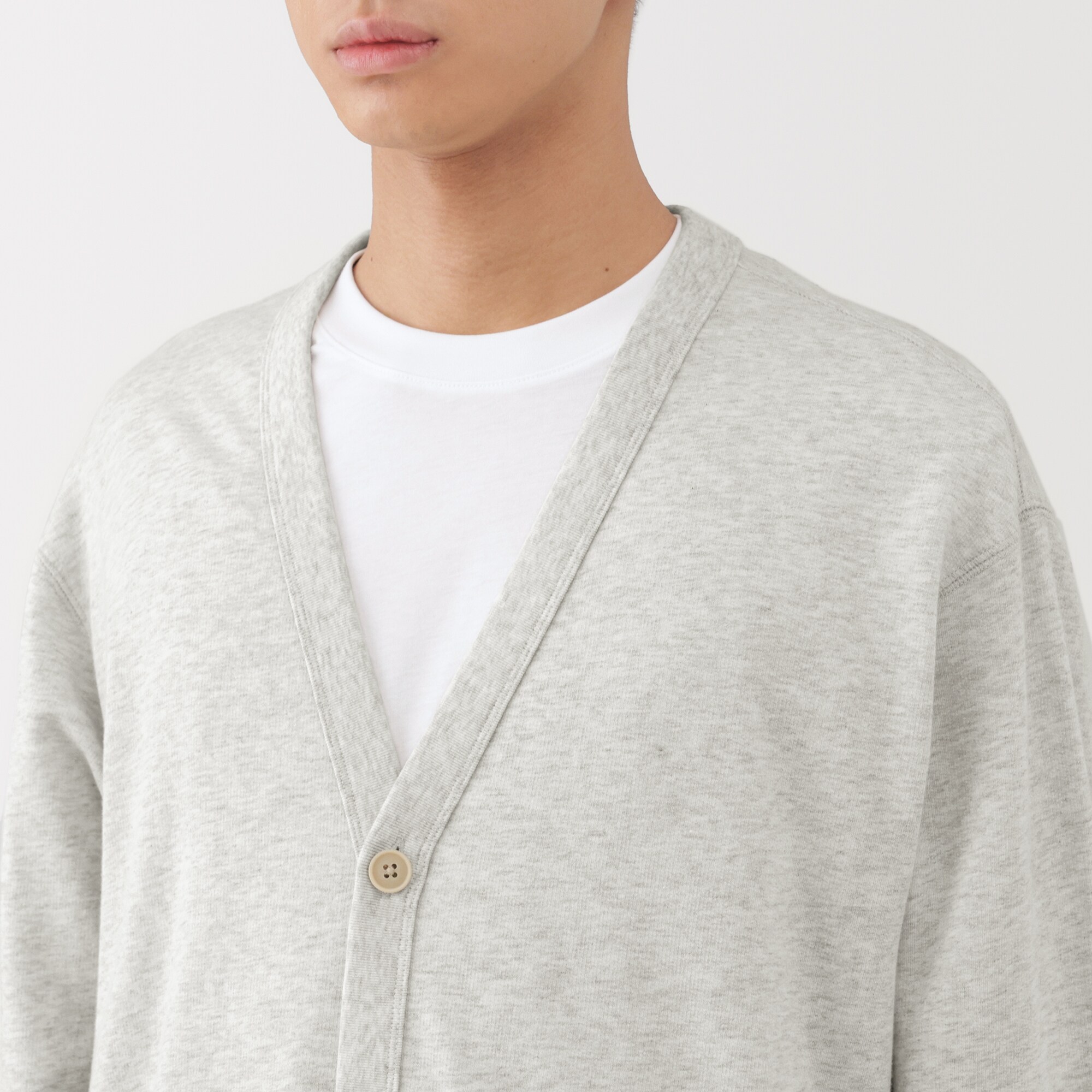 紳士　ライトスウェットＶネックカーディガン