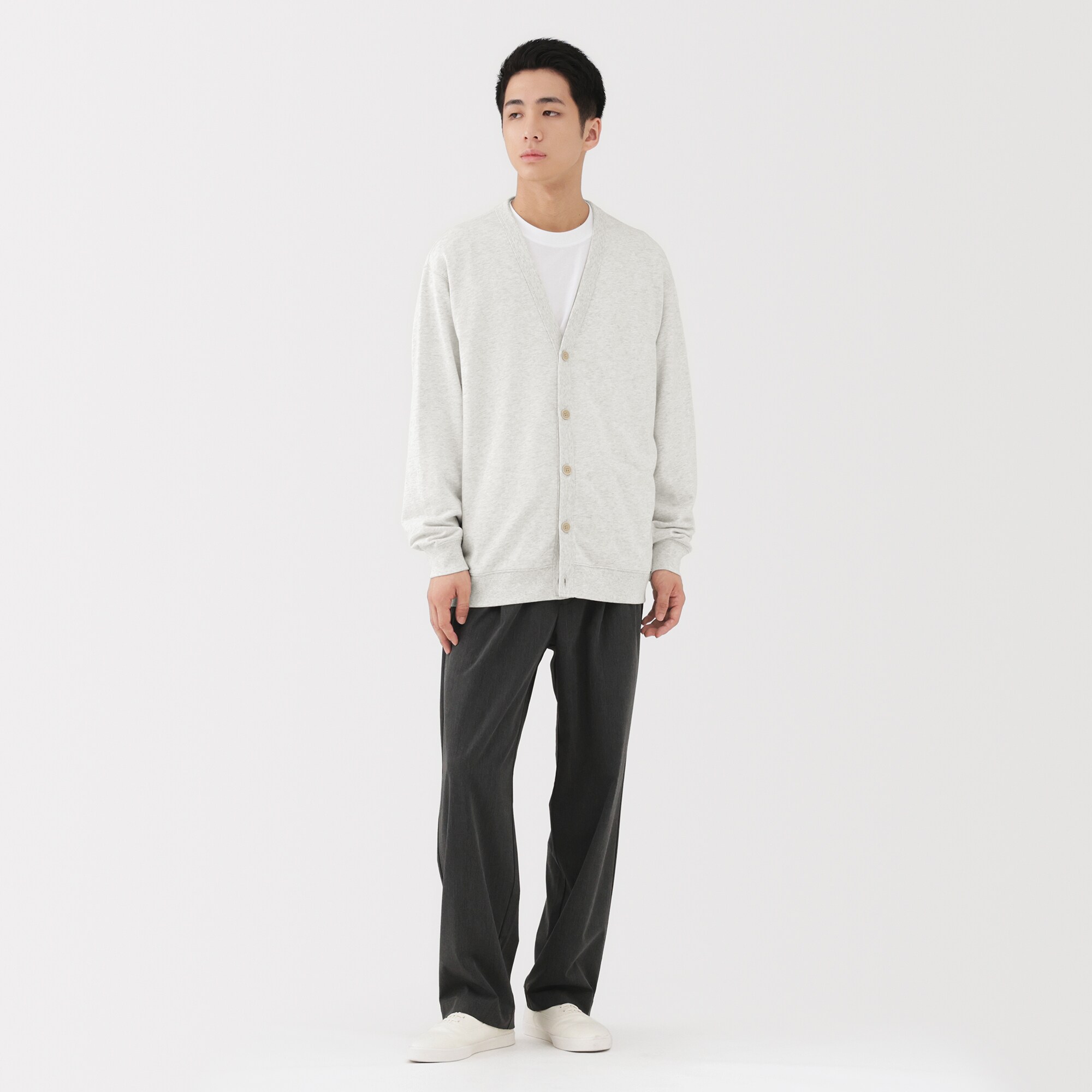 紳士　ライトスウェットＶネックカーディガン