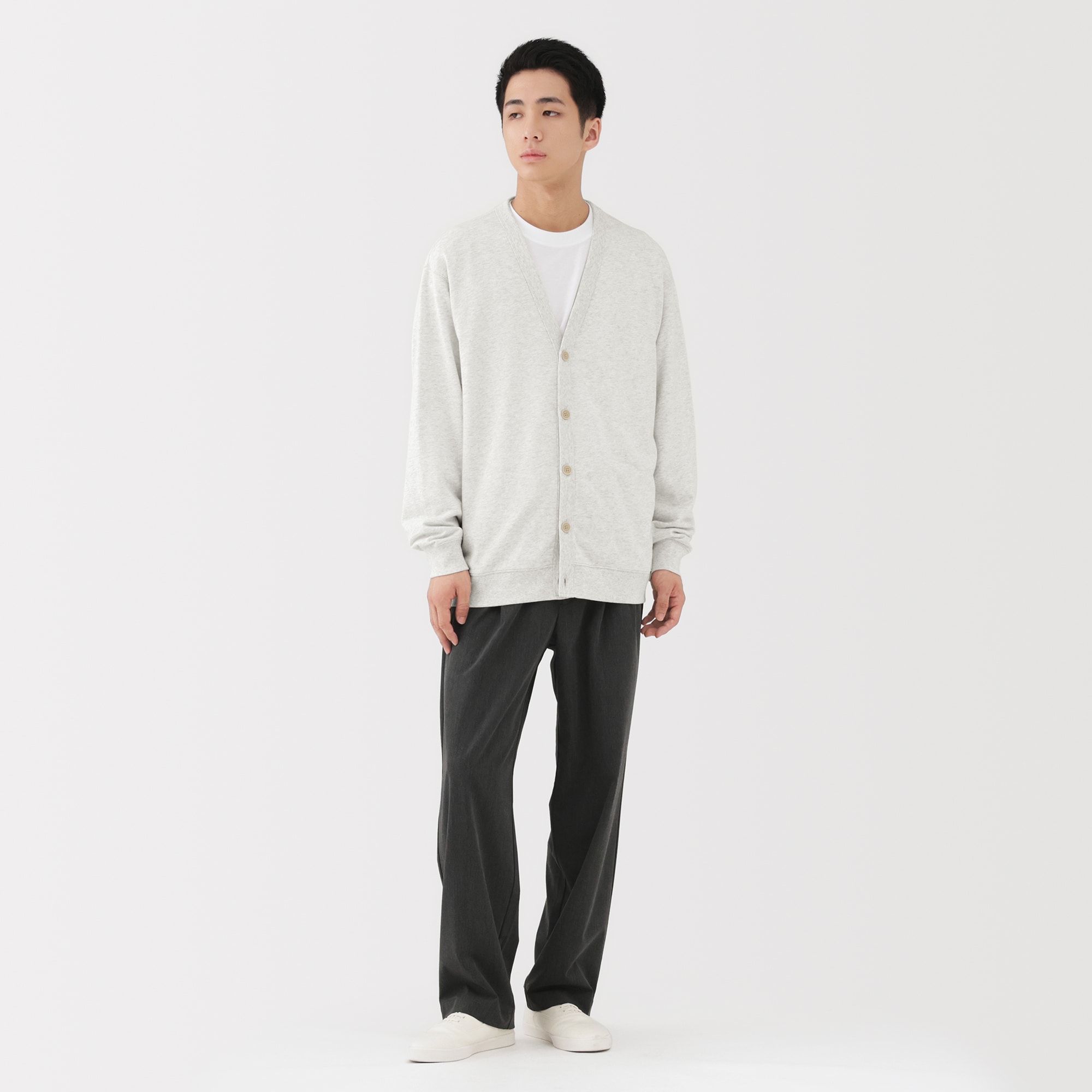 紳士　ライトスウェットＶネックカーディガン