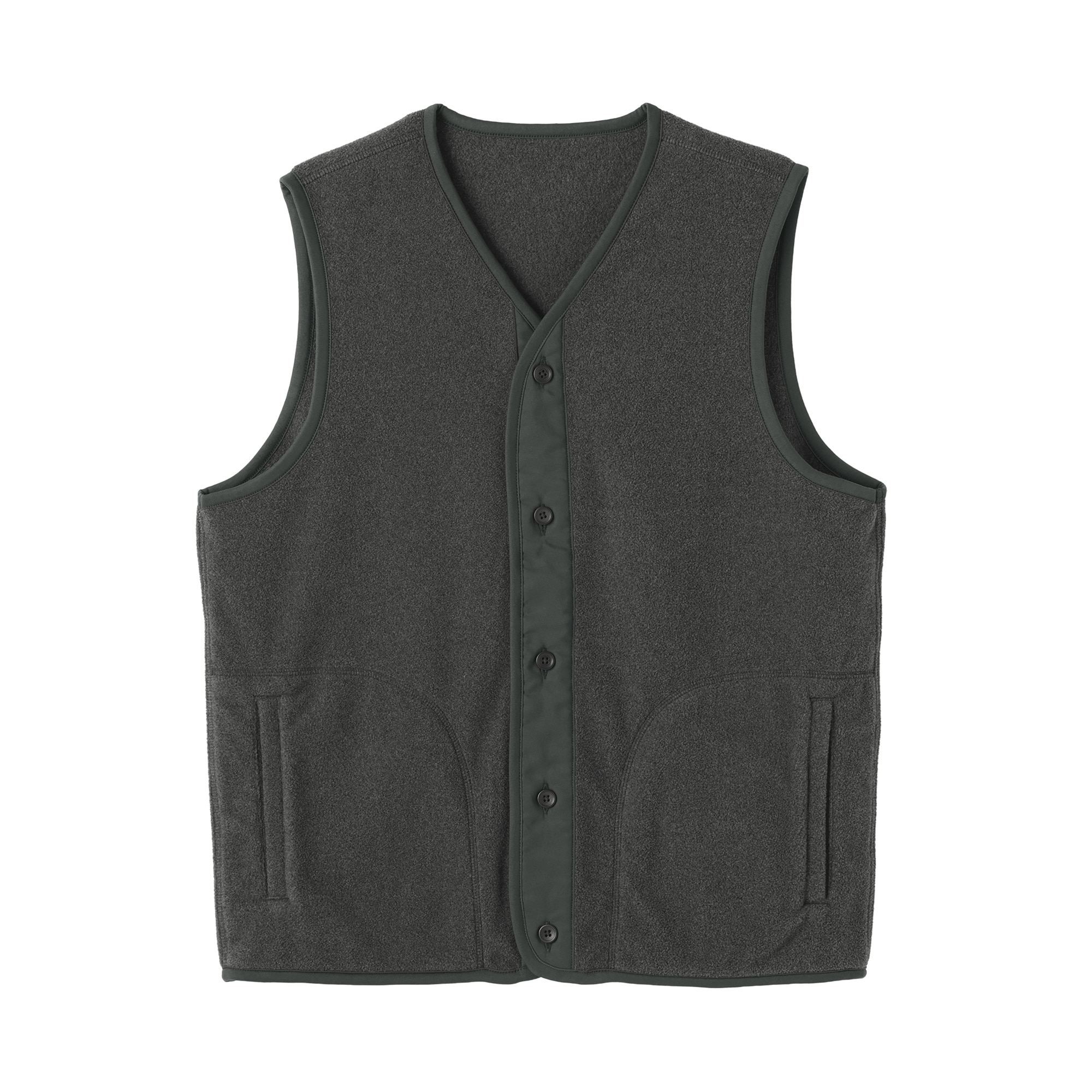 紳士　素材に還るフリースベスト