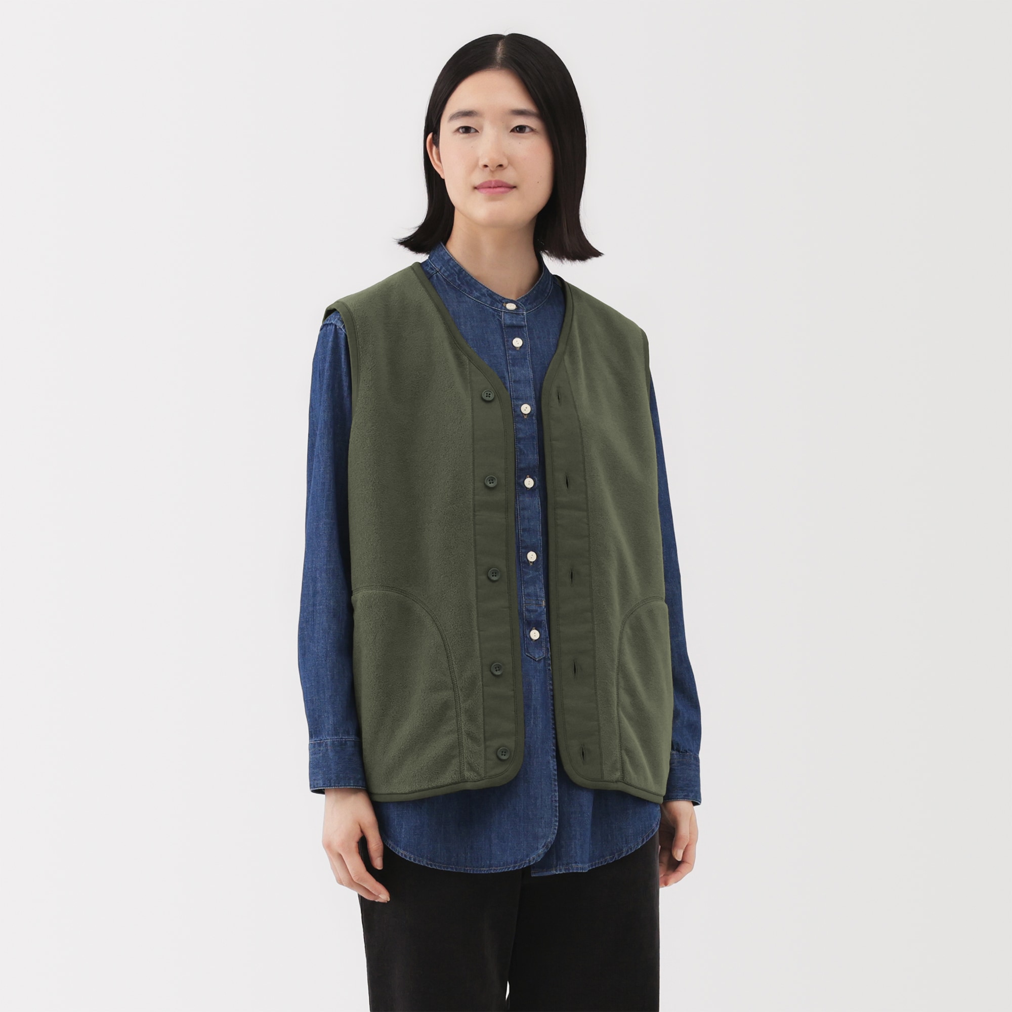 紳士 素材に還るフリースベスト | 無印良品