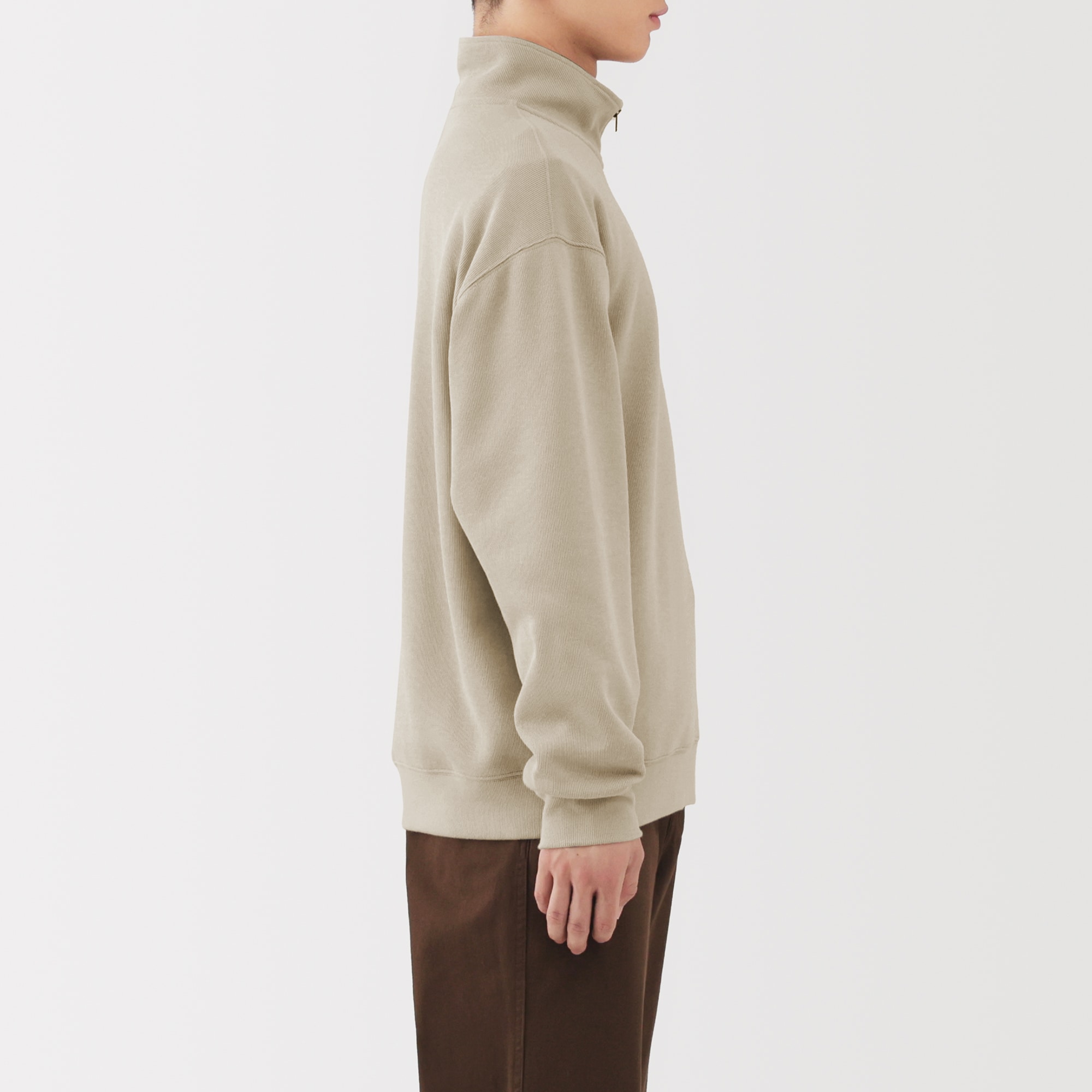 紳士 二重編みハーフジッププルオーバー | 無印良品