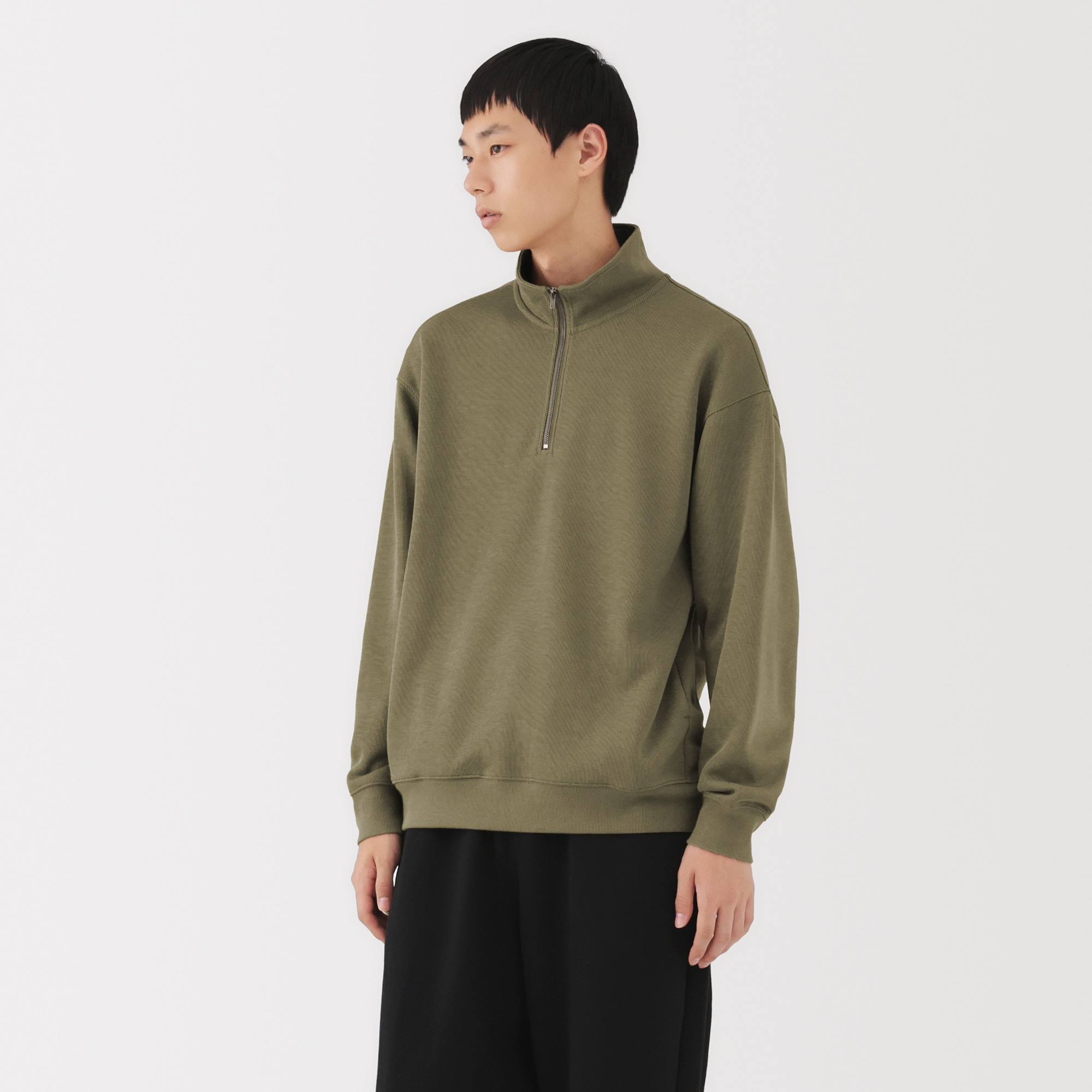 紳士 二重編みハーフジッププルオーバー | 無印良品