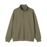 紳士　二重編みハーフジッププルオーバー