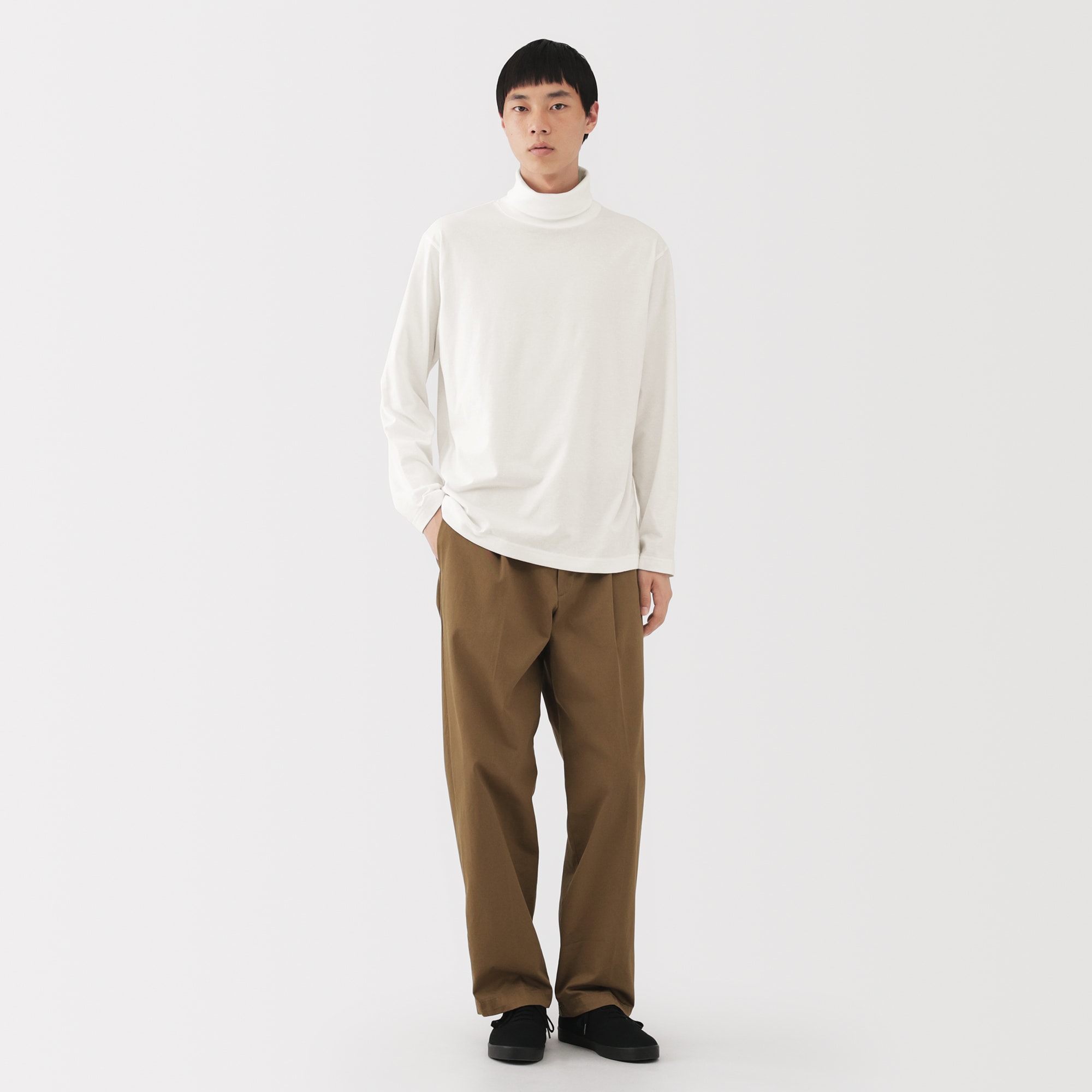 紳士　起毛タートルネック長袖Ｔシャツ