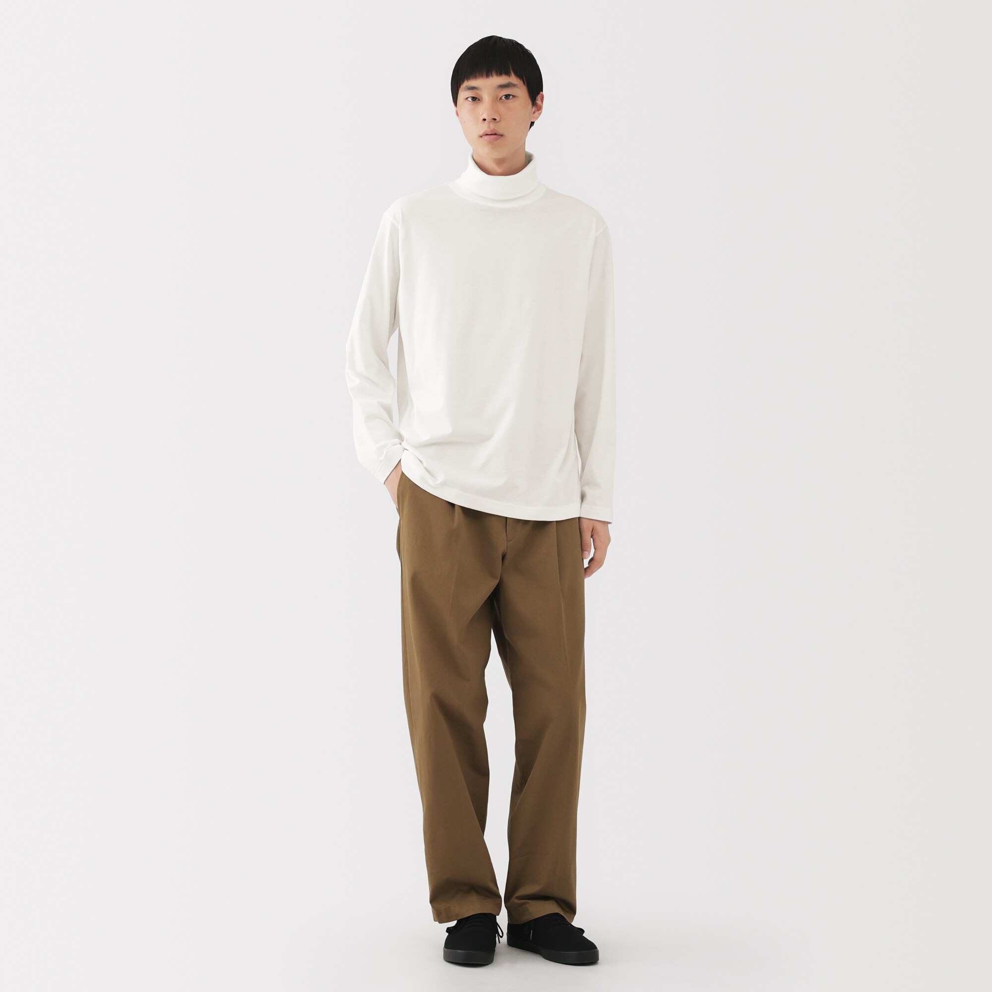 紳士　起毛タートルネック長袖Ｔシャツ