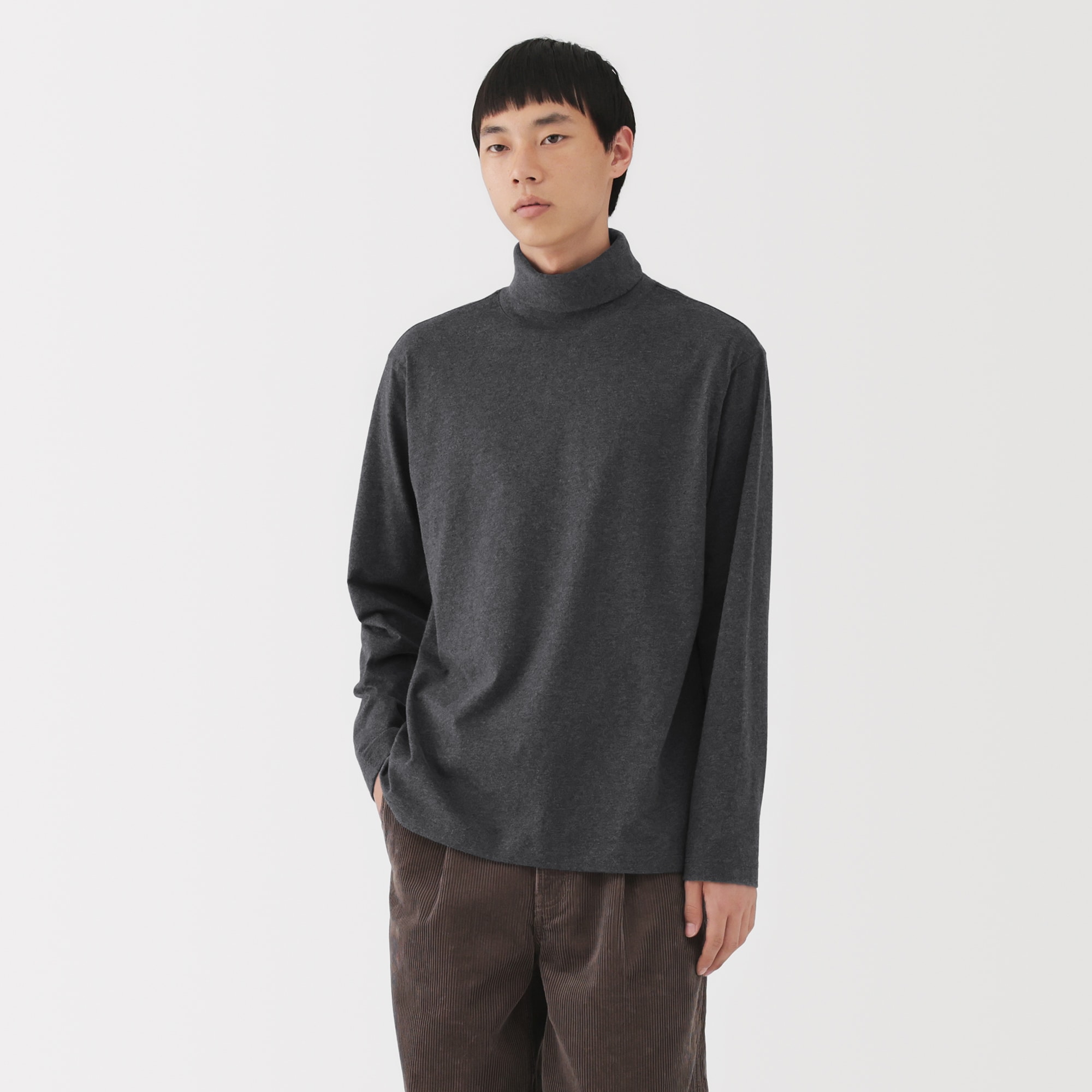 紳士　起毛タートルネック長袖Ｔシャツ