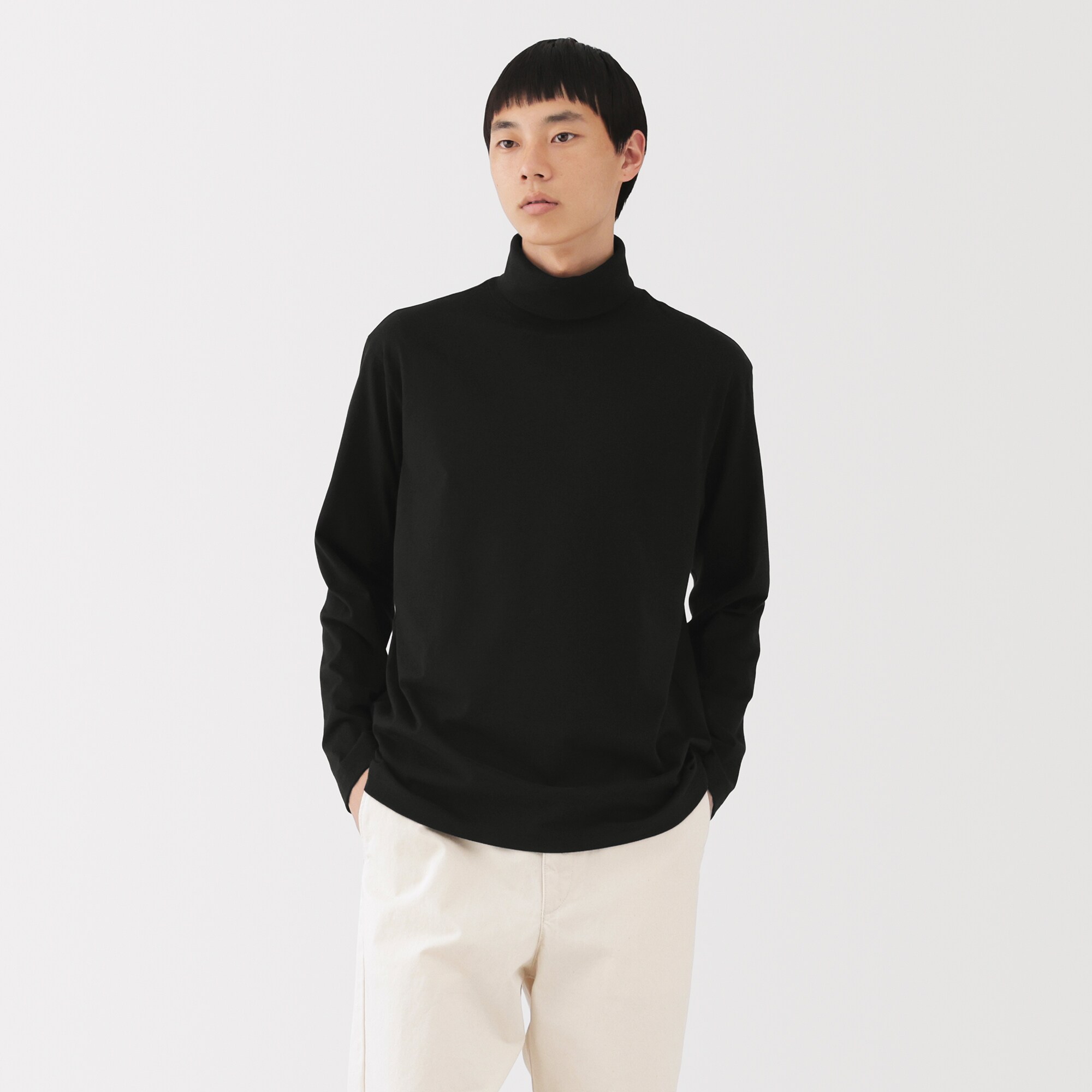 紳士　起毛タートルネック長袖Ｔシャツ