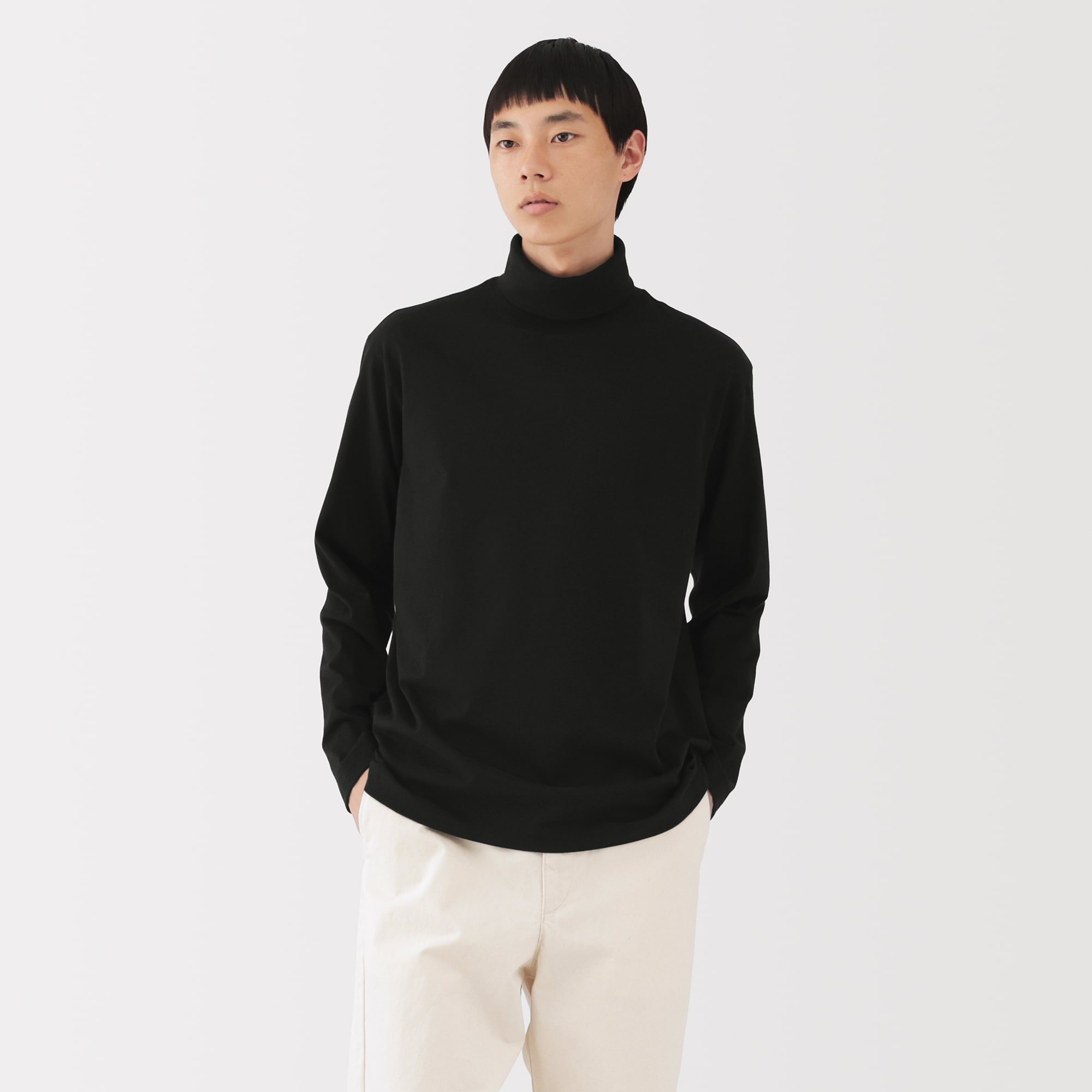 紳士　起毛タートルネック長袖Ｔシャツ