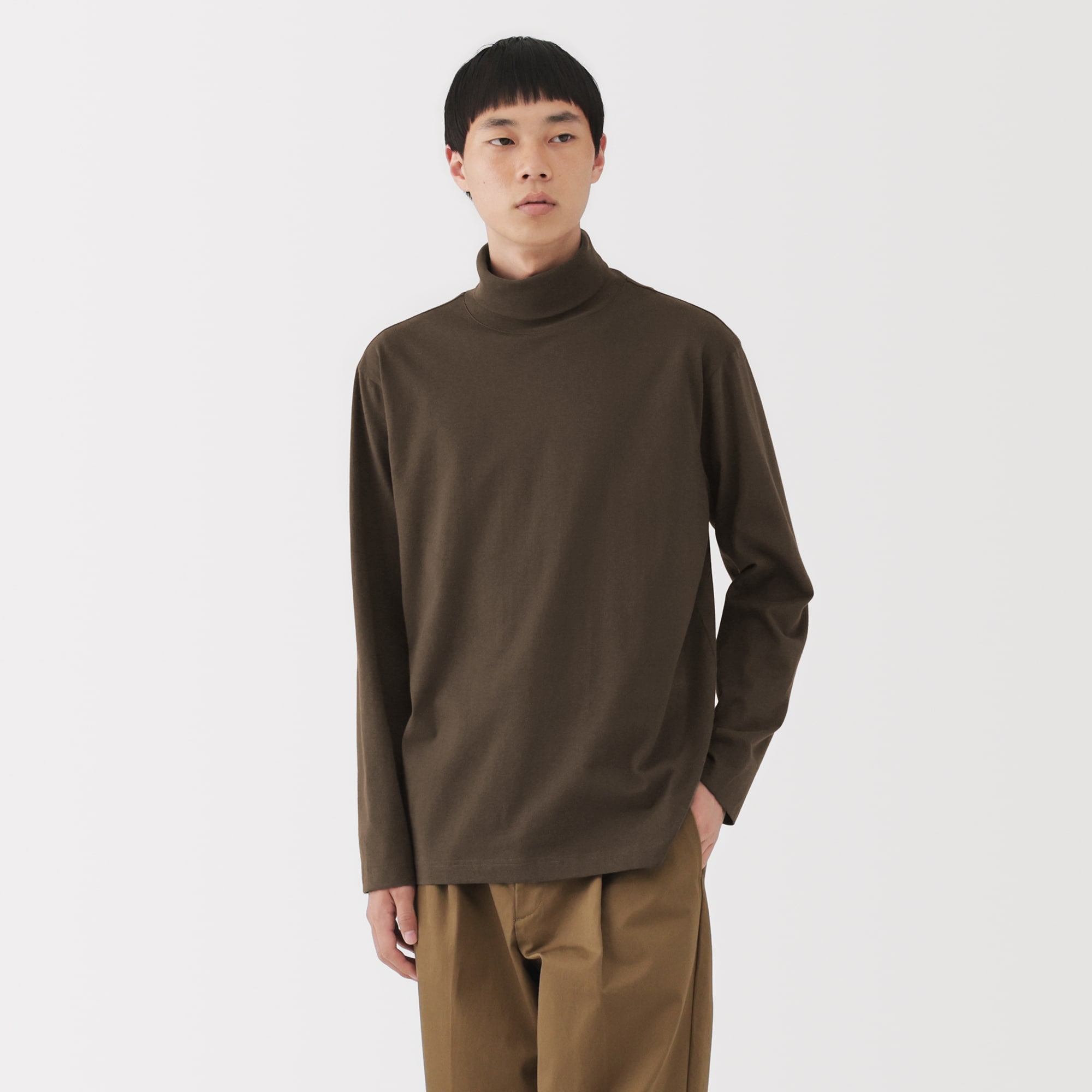 紳士　起毛タートルネック長袖Ｔシャツ