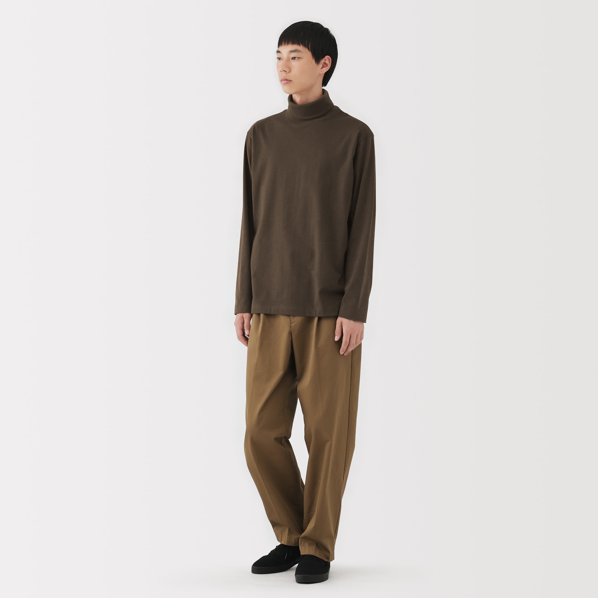 紳士　起毛タートルネック長袖Ｔシャツ