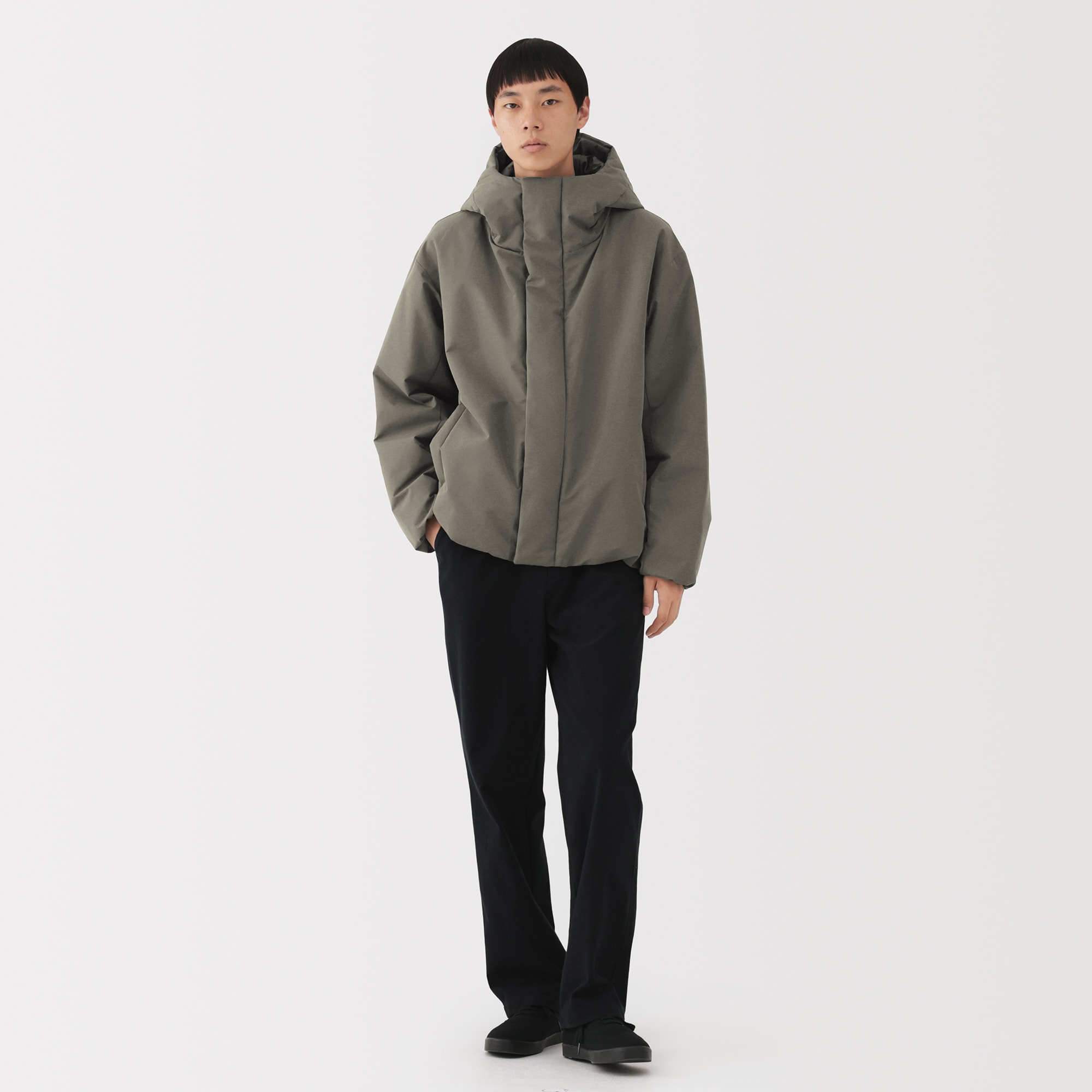 紳士 防風撥水中わたフードジャケット | 無印良品