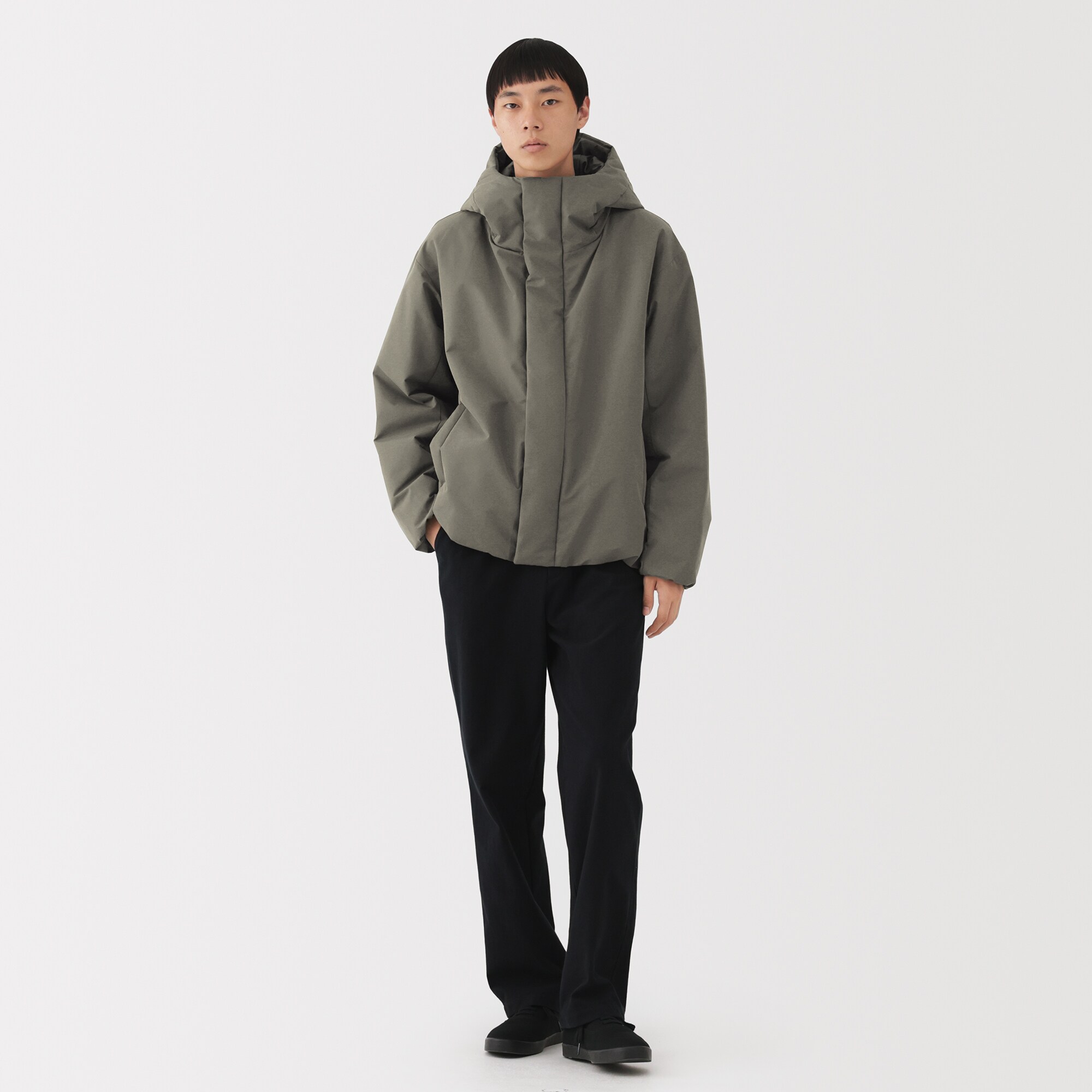 紳士 防風撥水中わたフードジャケット | 無印良品