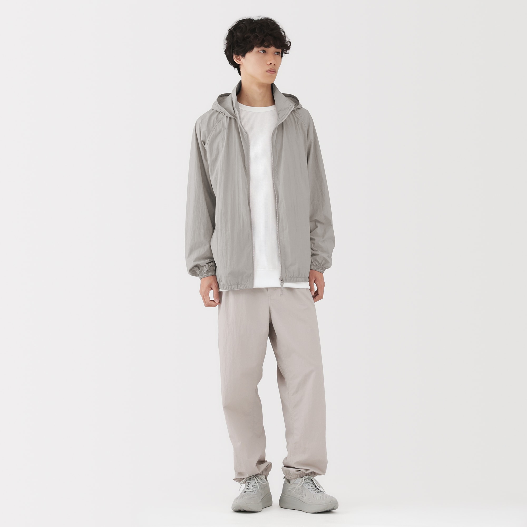 紳士　撥水ナイロンポケッタブルウィンドブレーカー