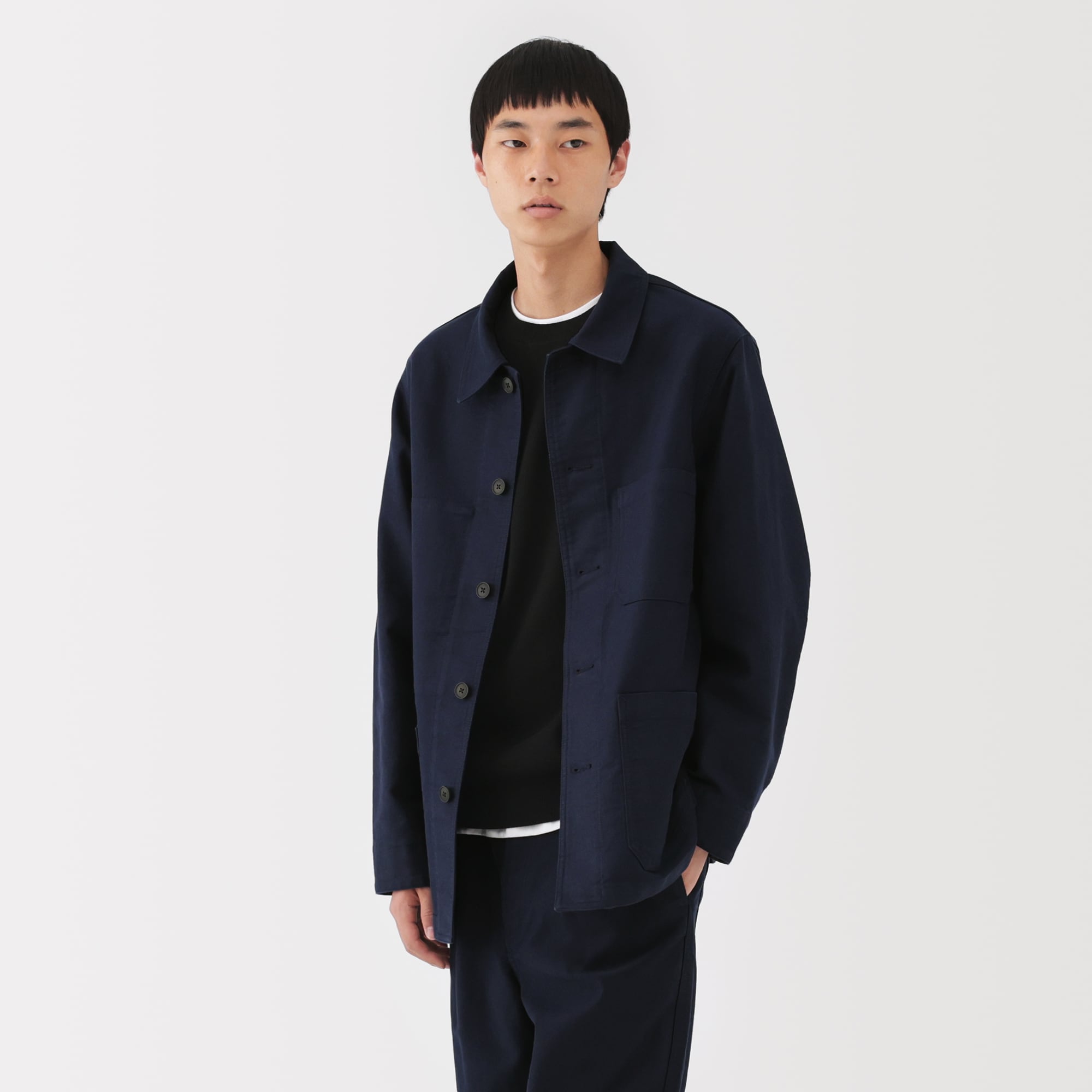 紳士 木の実から作ったカポック混モールスキン カバーオール