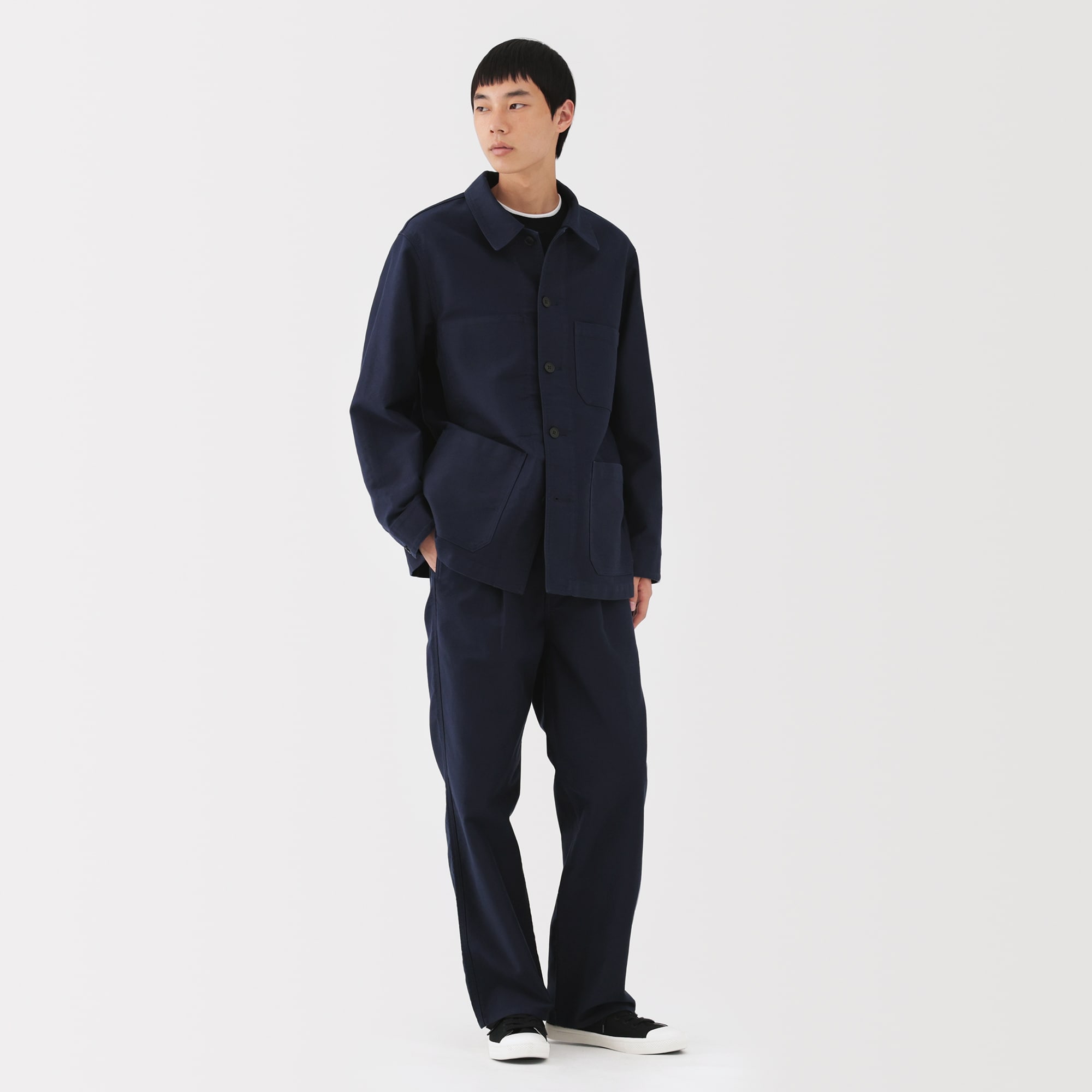 FOREMOST ブラックモールスキン カバーオール 40 Lサイズ FOREMOST ブラックモールスキン カバーオール 40 Lサイズ 40's~ FRENCH