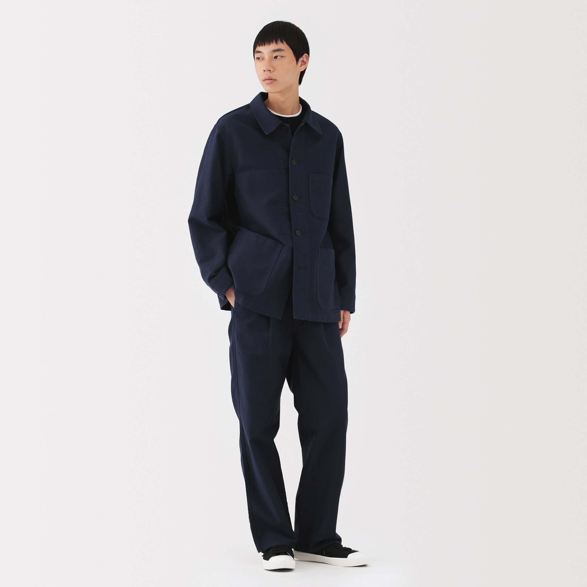 紳士 木の実から作ったカポック混モールスキン カバーオール