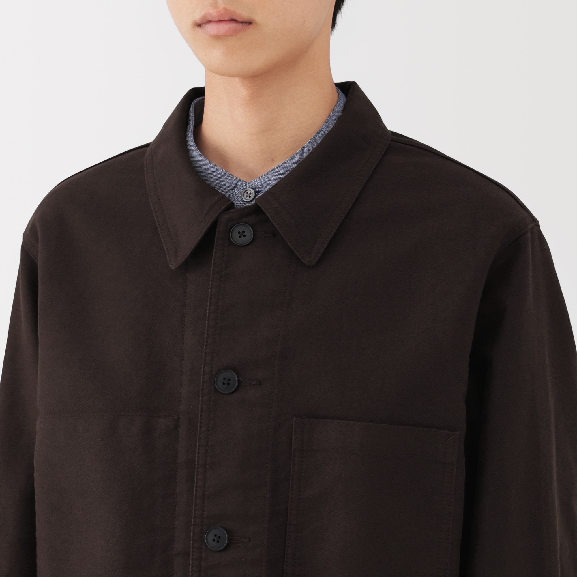 紳士　木の実から作ったカポック混モールスキン　カバーオール