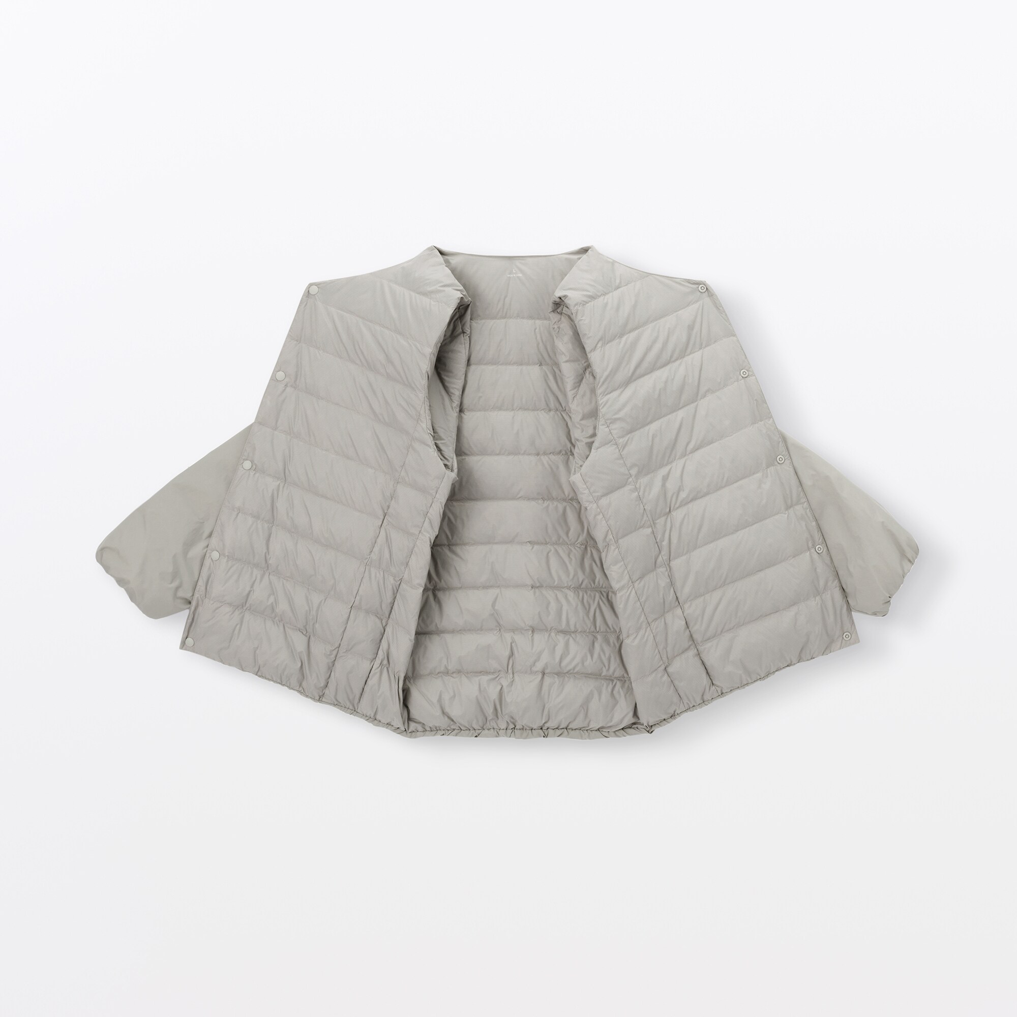 紳士 軽量ダウンポケッタブルノーカラージャケット | 無印良品