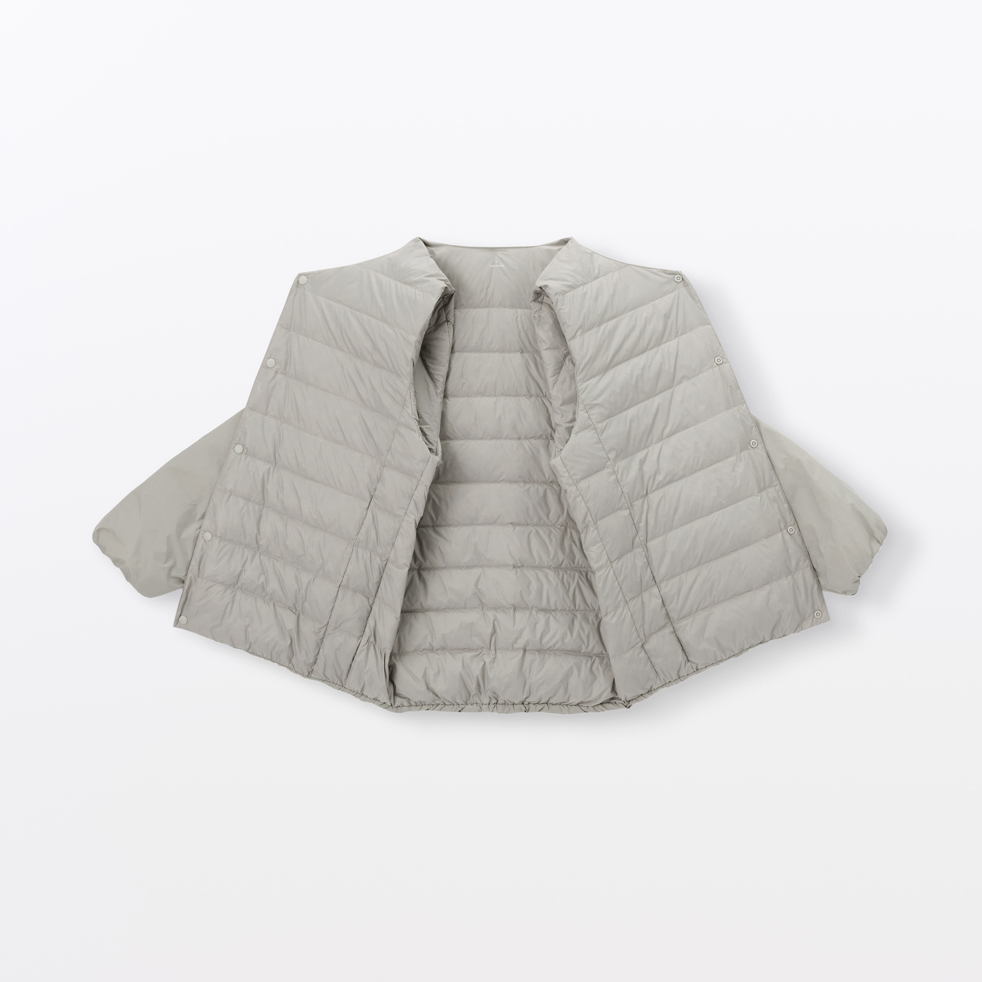 紳士 軽量ダウンポケッタブルノーカラージャケット | 無印良品