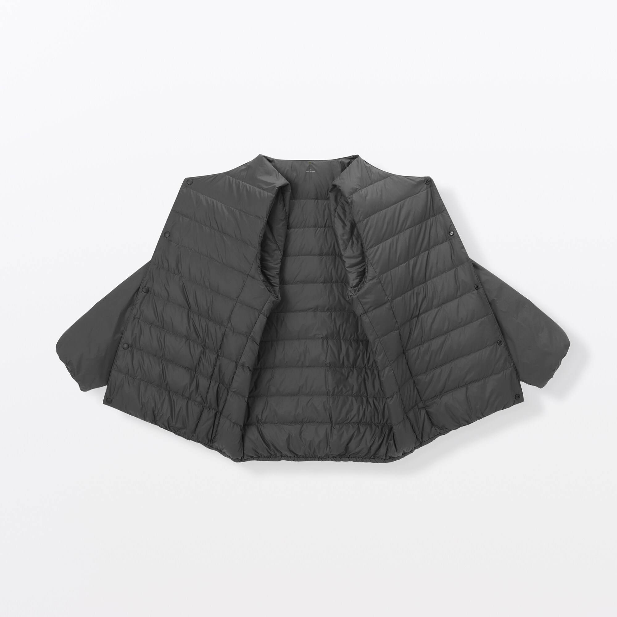 紳士 軽量ダウンポケッタブルノーカラージャケット | 無印良品