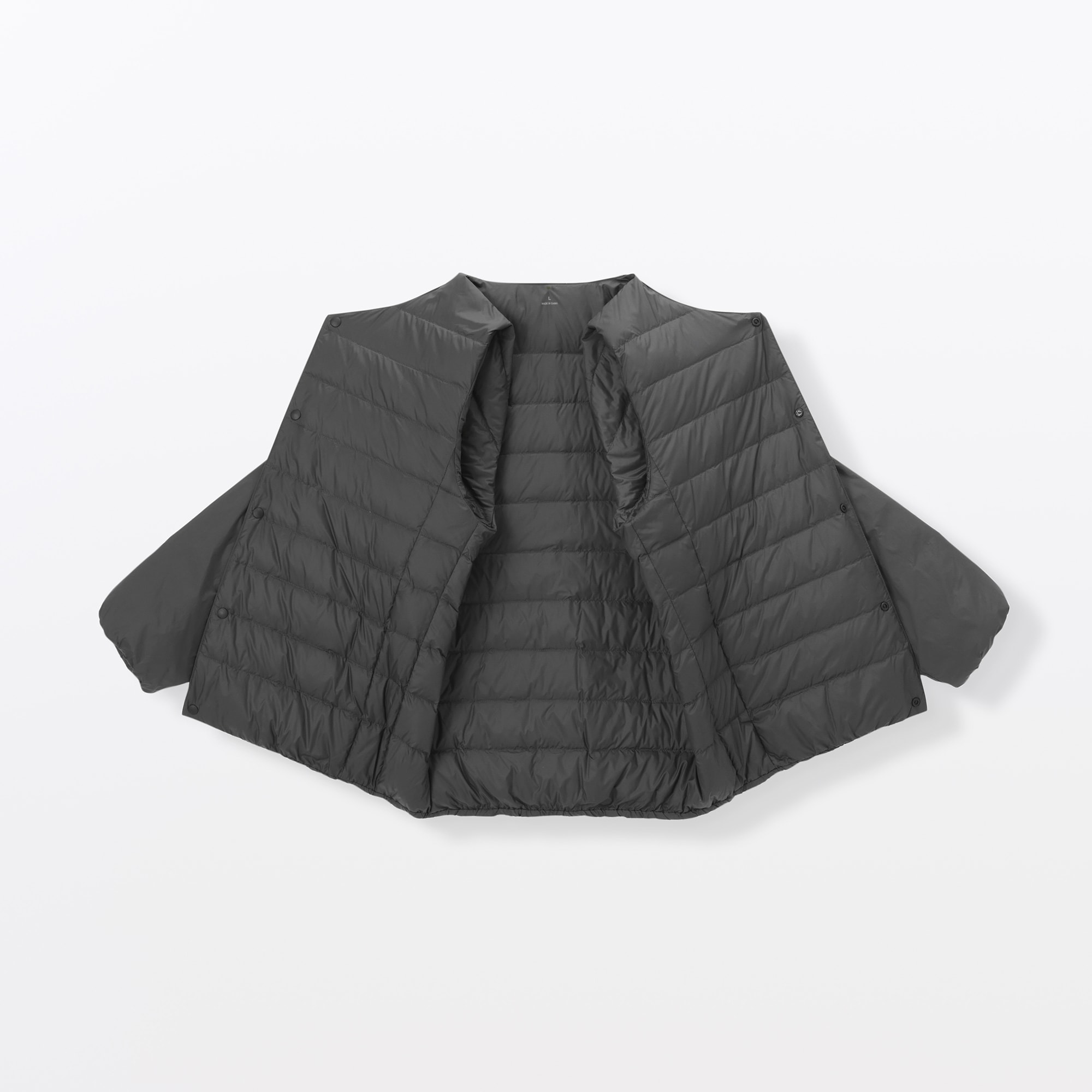 紳士 軽量ダウンポケッタブルノーカラージャケット | 無印良品