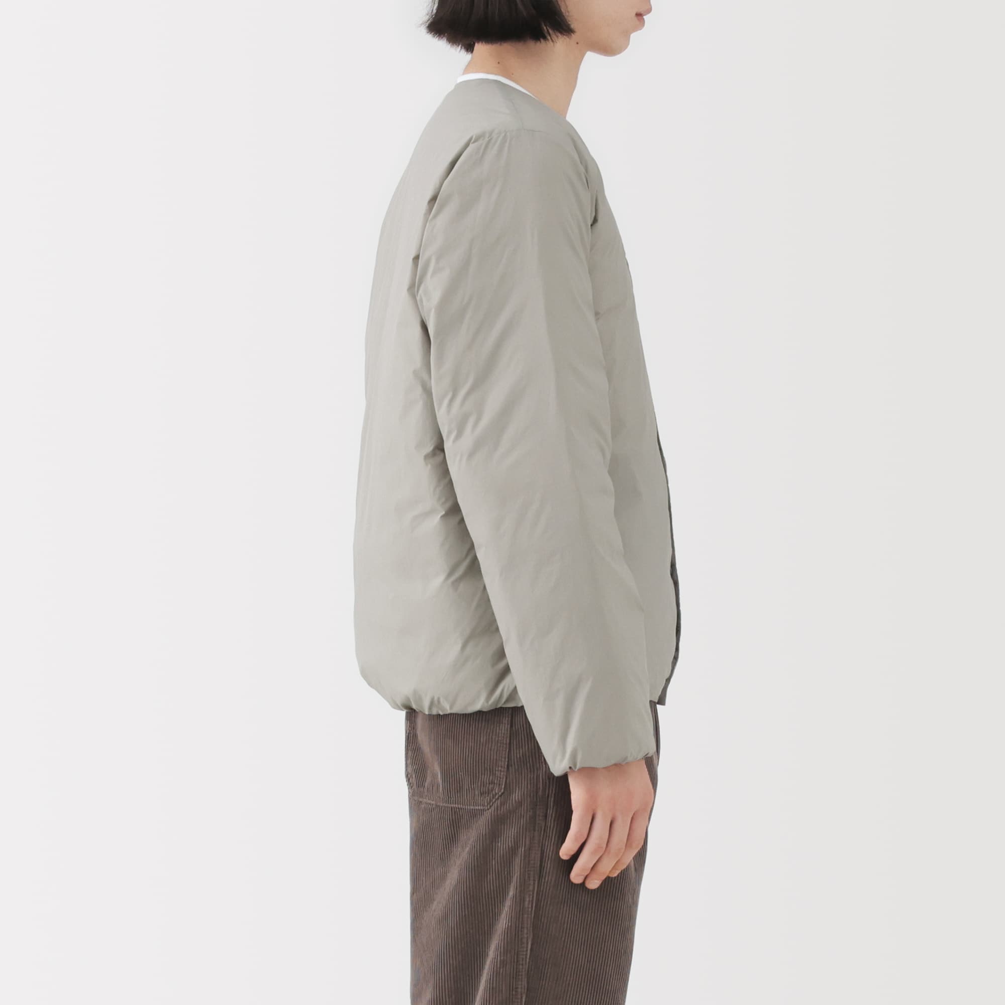 紳士 軽量ダウンポケッタブルノーカラージャケット | 無印良品