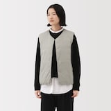 紳士　軽量ダウンポケッタブルノーカラーベスト