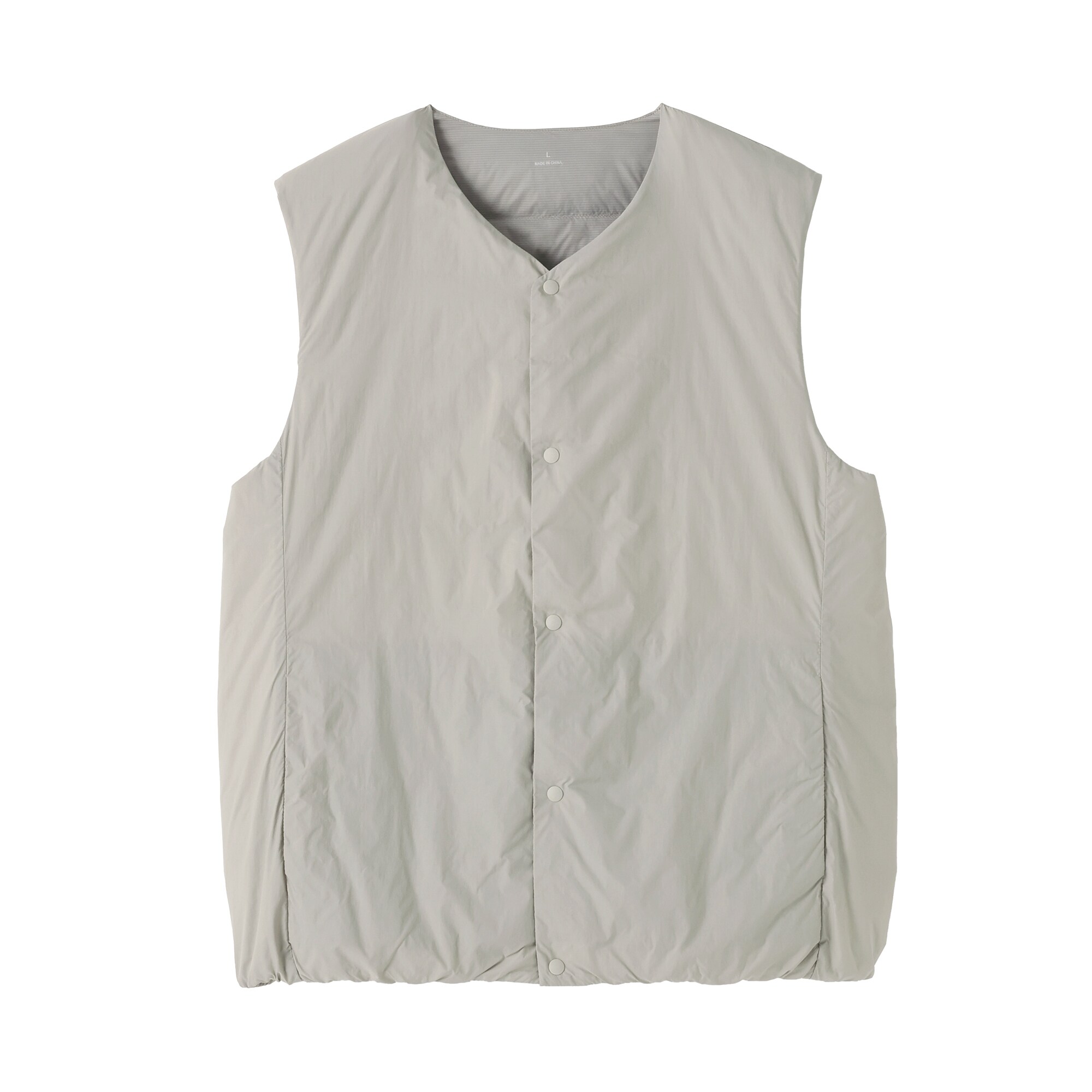 紳士 軽量ダウンポケッタブルノーカラーベスト | 無印良品